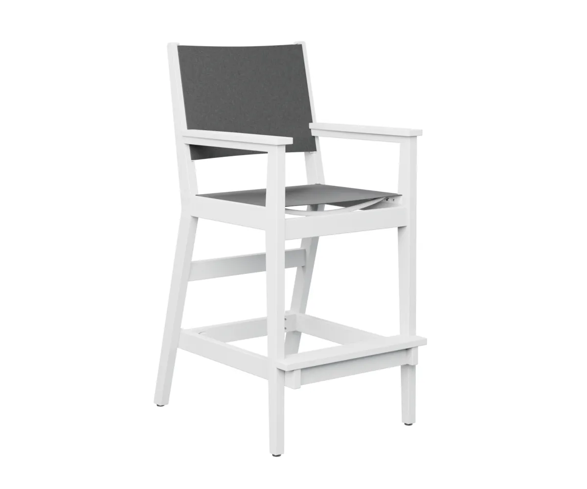Mayhew Sling Bar Arm Chair by Berlin Gardens - White, Augustine Pewter Mayhew Sling Bar Arm Chair by Berlin Gardens - 191-MHSBC2245