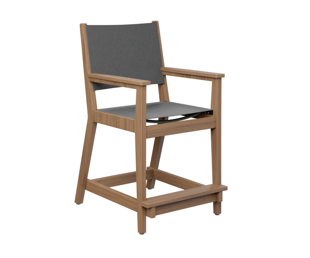 Mayhew Sling Counter Arm Chair by Berlin Gardens - Antique Mahogany, Augustine Pewter Mayhew Sling Counter Arm Chair by Berlin Gardens - 191-MHSCC2241