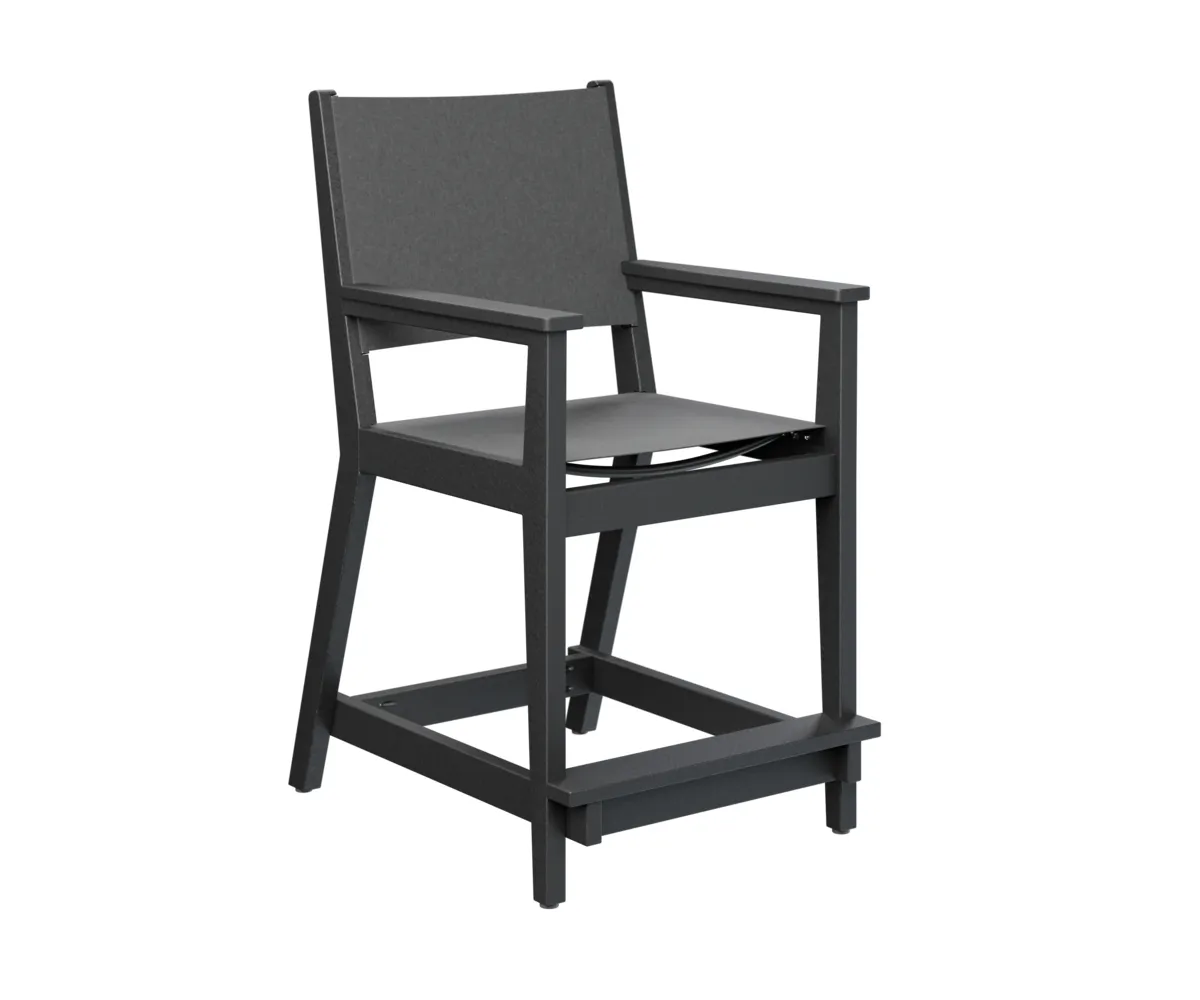 Mayhew Sling Counter Arm Chair by Berlin Gardens - Black, Augustine Pewter Mayhew Sling Counter Arm Chair by Berlin Gardens - 191-MHSCC2241