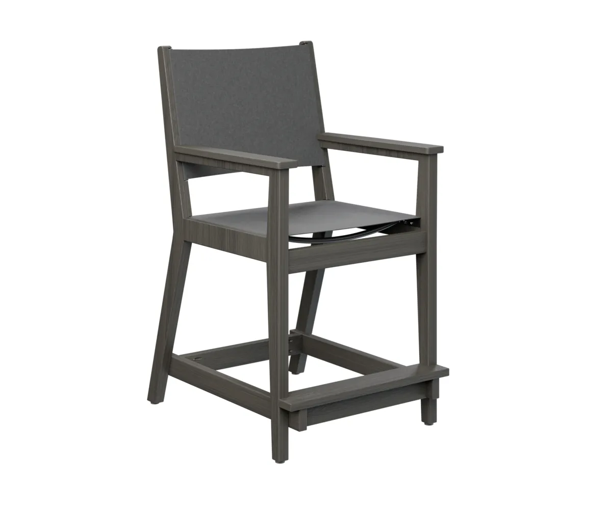 Mayhew Sling Counter Arm Chair by Berlin Gardens - Coastal Gray, Augustine Pewter Mayhew Sling Counter Arm Chair by Berlin Gardens - 191-MHSCC2241