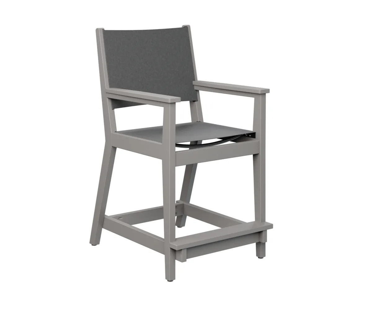 Mayhew Sling Counter Arm Chair by Berlin Gardens - Light Gray, Augustine Pewter Mayhew Sling Counter Arm Chair by Berlin Gardens - 191-MHSCC2241