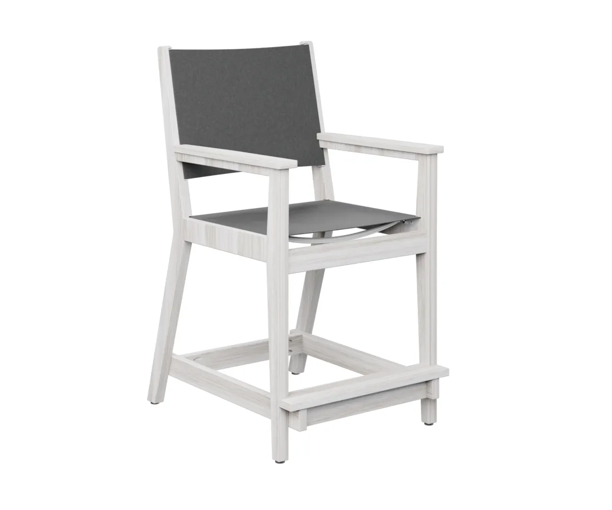 Mayhew Sling Counter Arm Chair by Berlin Gardens - Seashell, Augustine Pewter Mayhew Sling Counter Arm Chair by Berlin Gardens - 191-MHSCC2241
