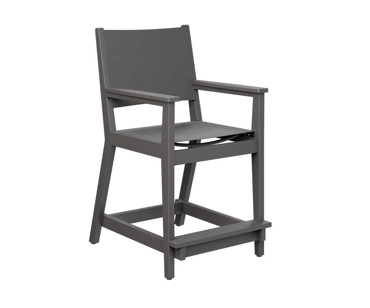 Mayhew Sling Counter Arm Chair by Berlin Gardens - Smoke Gray, Augustine Pewter Mayhew Sling Counter Arm Chair by Berlin Gardens - 191-MHSCC2241