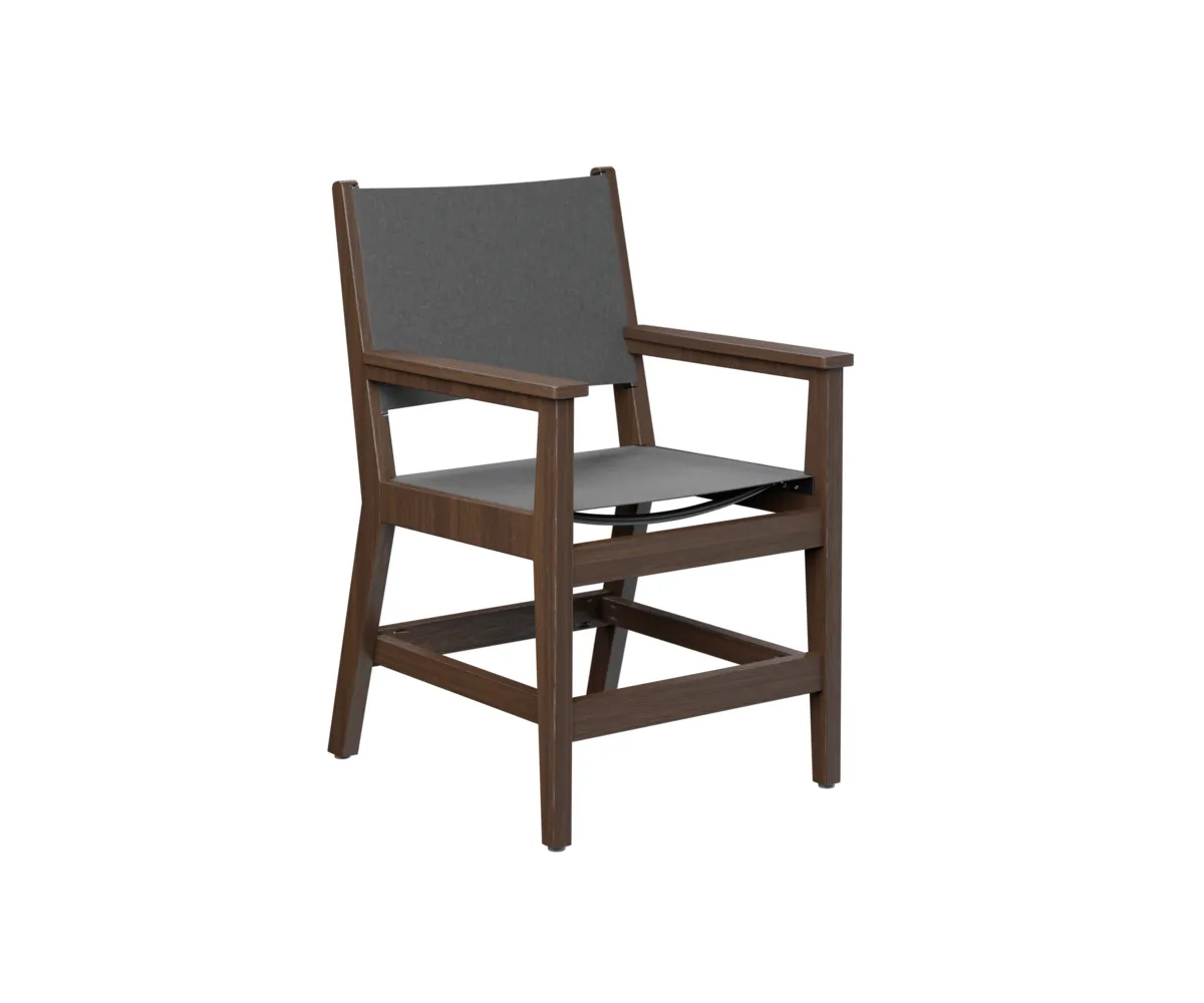 Mayhew Sling Dining Arm Chair by Berlin Gardens - Brazilian Walnut, Augustine Pewter Mayhew Sling Dining Arm Chair by Berlin Gardens - 191-MHSDAC2236