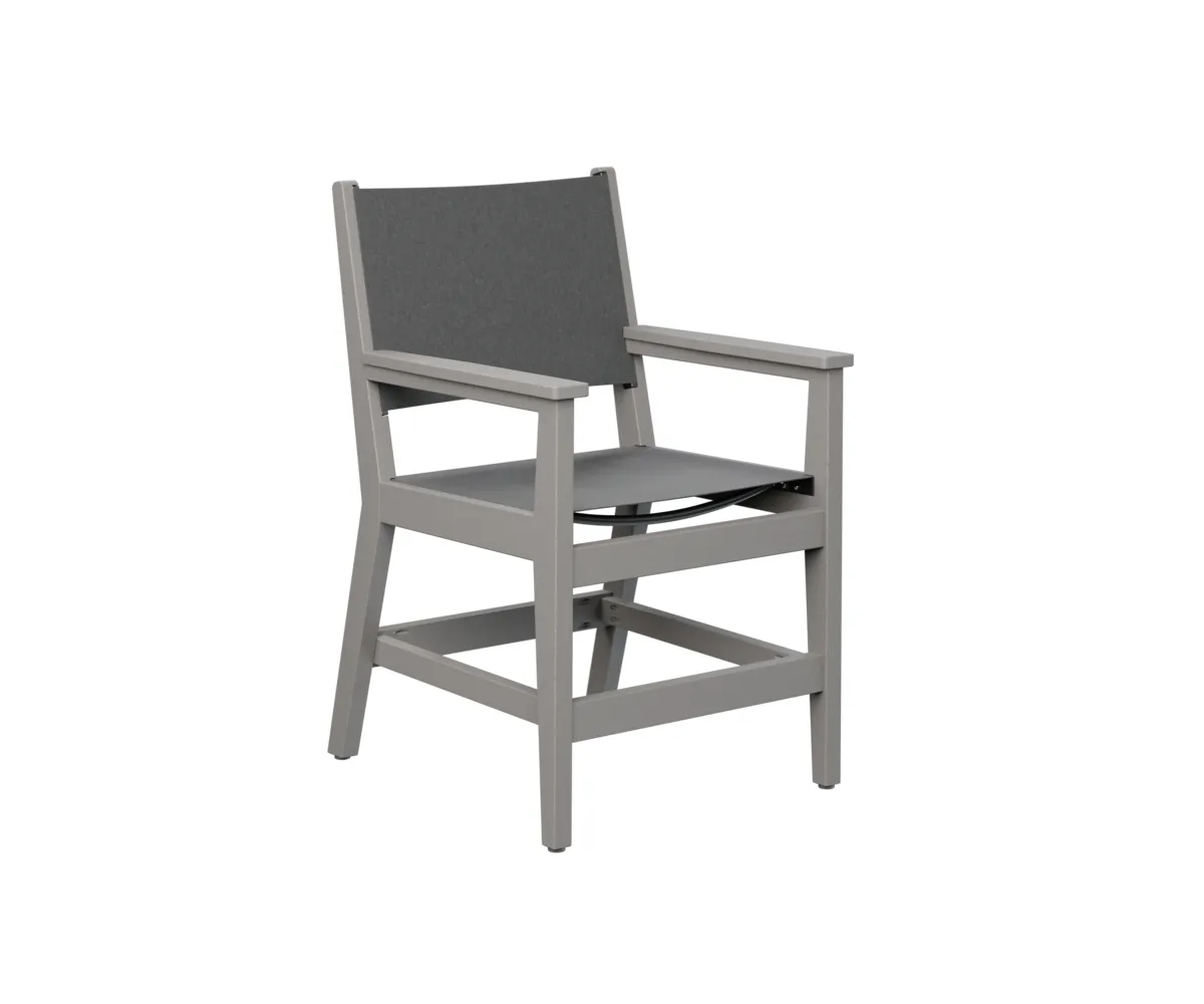 Mayhew Sling Dining Arm Chair by Berlin Gardens - Light Gray, Augustine Pewter Mayhew Sling Dining Arm Chair by Berlin Gardens - 191-MHSDAC2236