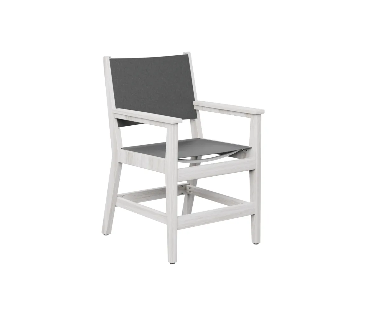 Mayhew Sling Dining Arm Chair by Berlin Gardens - Seashell, Augustine Pewter Mayhew Sling Dining Arm Chair by Berlin Gardens - 191-MHSDAC2236