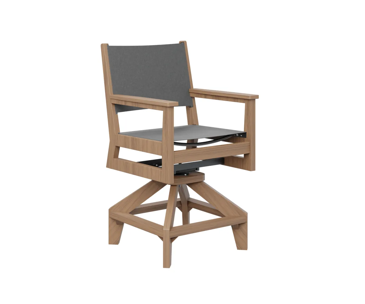 Mayhew Sling Swivel Counter Chair by Berlin Gardens - Antique Mahogany, Augustine Pewter Mayhew Sling Swivel Counter Chair by Berlin Gardens - 191-MHSSC2241