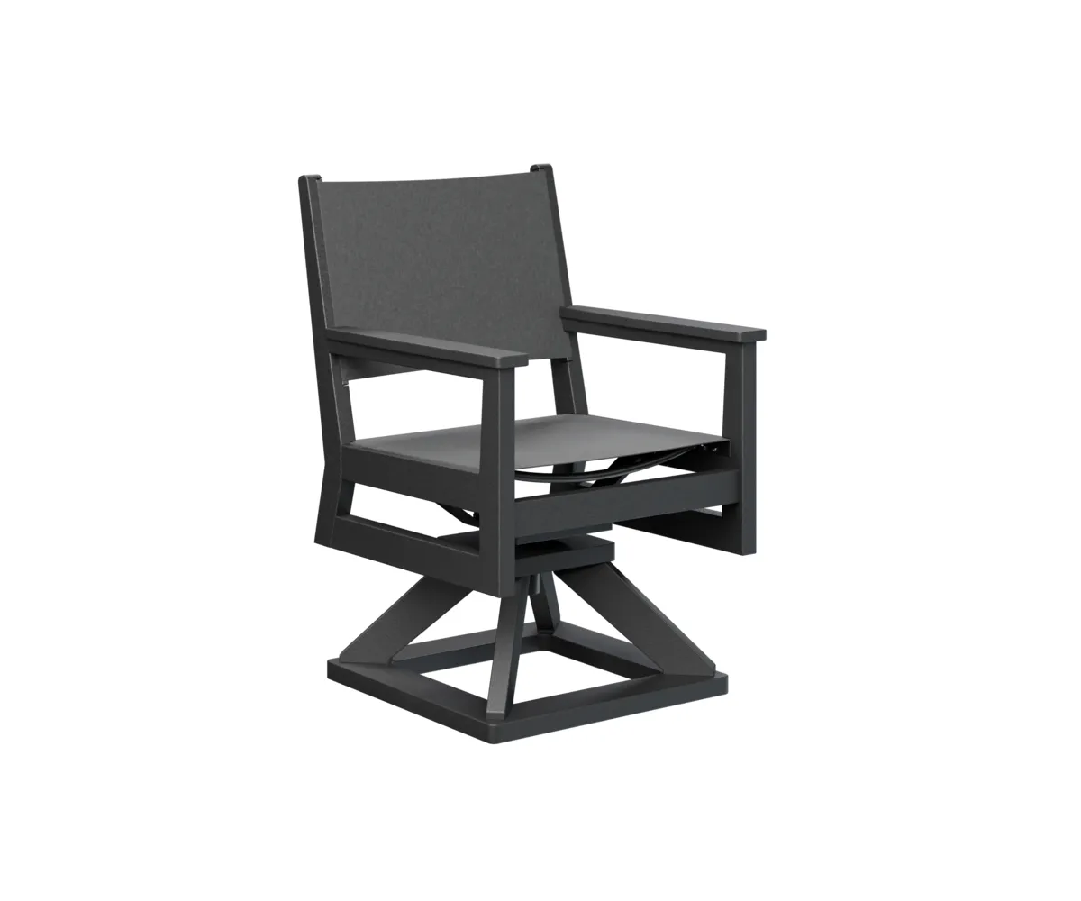 Mayhew Sling Swivel Dining Rocker by Berlin Gardens - Black, Augustine Pewter Mayhew Sling Swivel Dining Rocker by Berlin Gardens - 191-MHSSD2235
