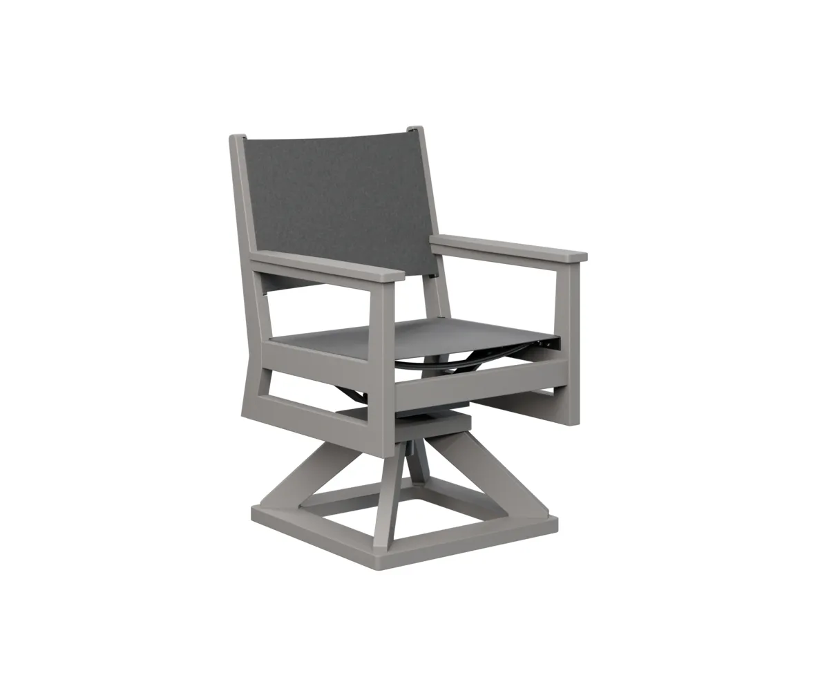 Mayhew Sling Swivel Dining Rocker by Berlin Gardens - Light Gray, Augustine Pewter Mayhew Sling Swivel Dining Rocker by Berlin Gardens - 191-MHSSD2235
