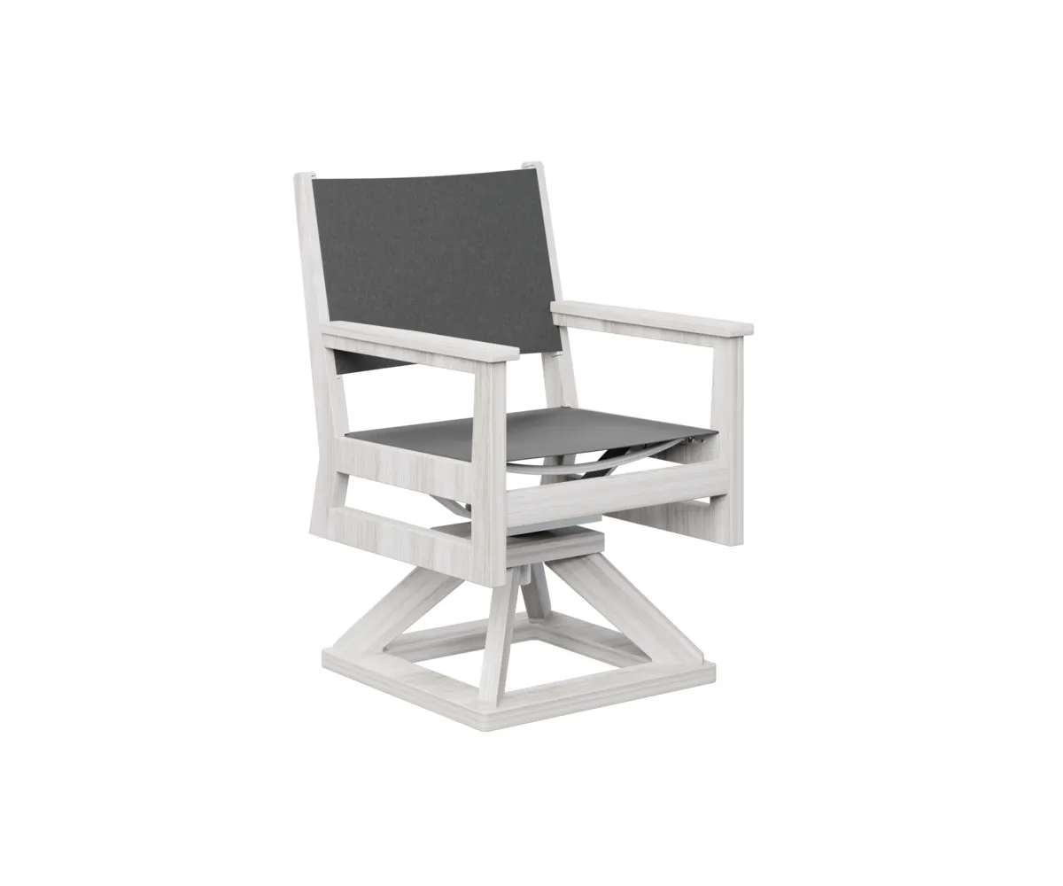 Mayhew Sling Swivel Dining Rocker by Berlin Gardens - Seashell, Augustine Pewter Mayhew Sling Swivel Dining Rocker by Berlin Gardens - 191-MHSSD2235