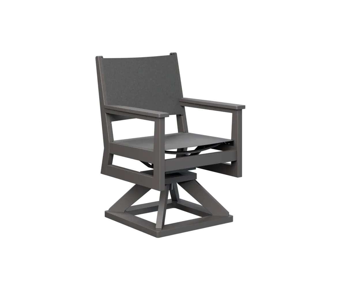 Mayhew Sling Swivel Dining Rocker by Berlin Gardens - Smoke Gray, Augustine Pewter Mayhew Sling Swivel Dining Rocker by Berlin Gardens - 191-MHSSD2235