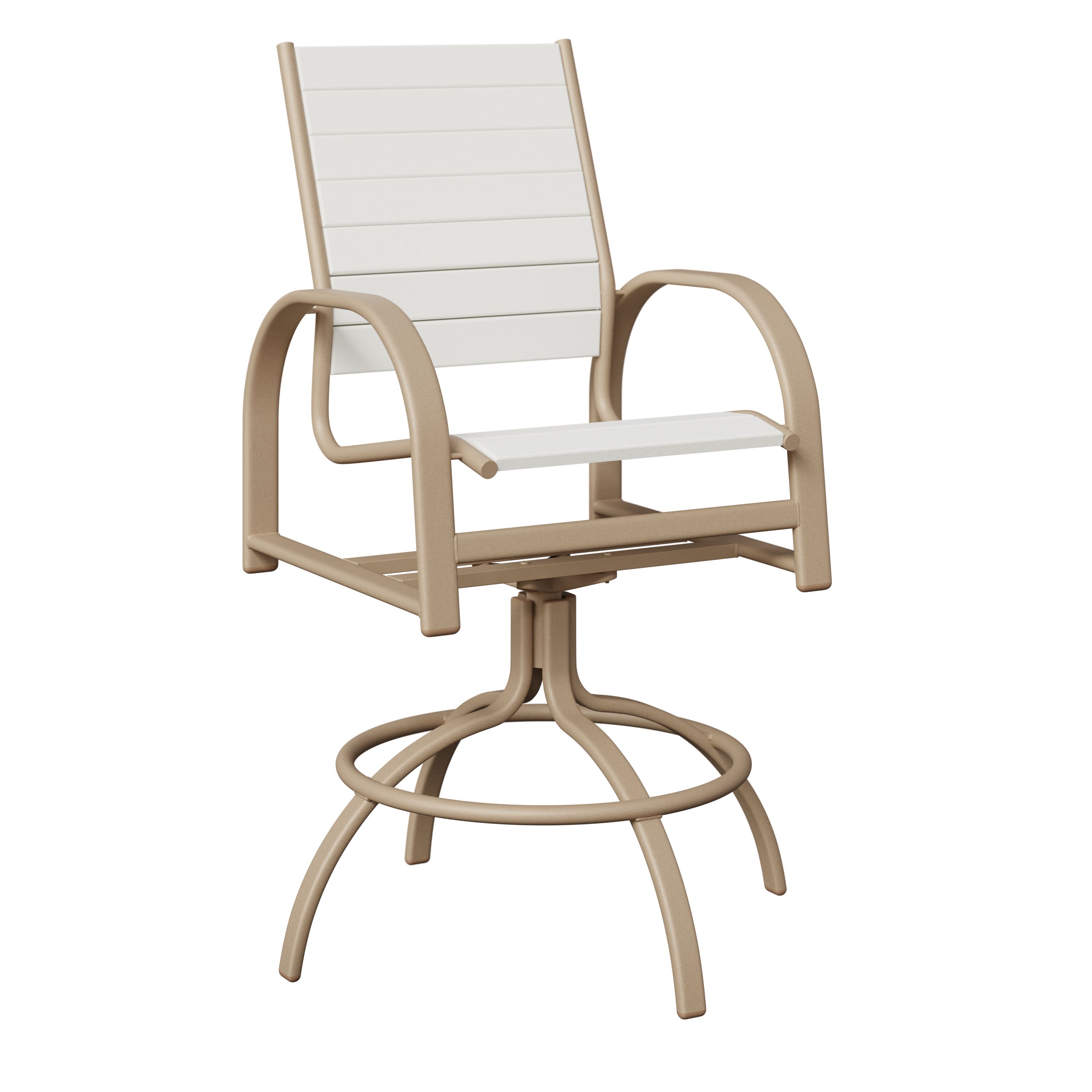 Murphy Aluminum+Poly Swivel Bar Chair by Berlin Gardens - 191-MSBP - Sahara Speckle, White Murphy Aluminum+Poly Swivel Bar Chair by Berlin Gardens - 191-MSBP - 191-MSBP