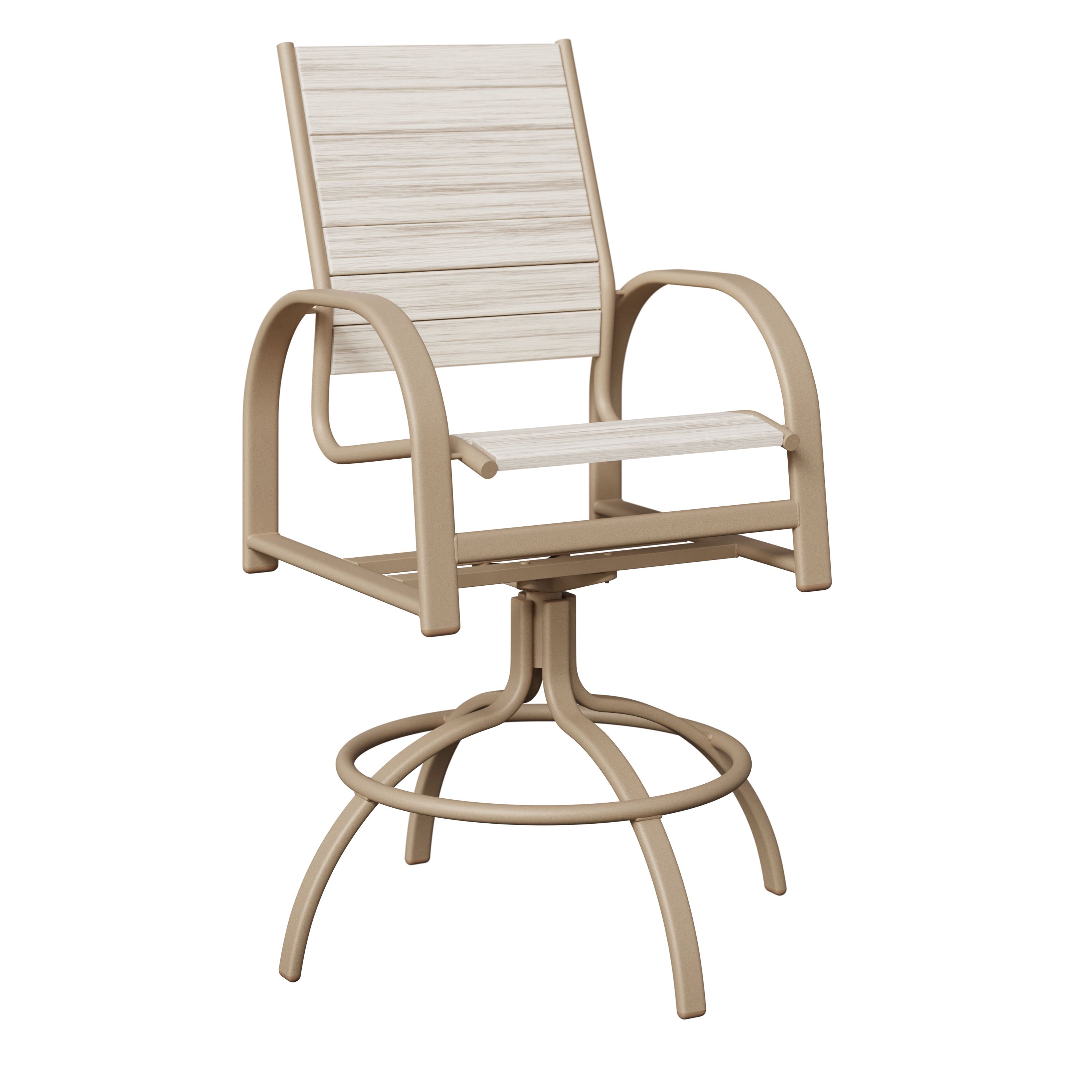 Murphy Aluminum+Poly Swivel Bar Chair by Berlin Gardens - 191-MSBP - Sahara Speckle, Seashell Murphy Aluminum+Poly Swivel Bar Chair by Berlin Gardens - 191-MSBP - 191-MSBP