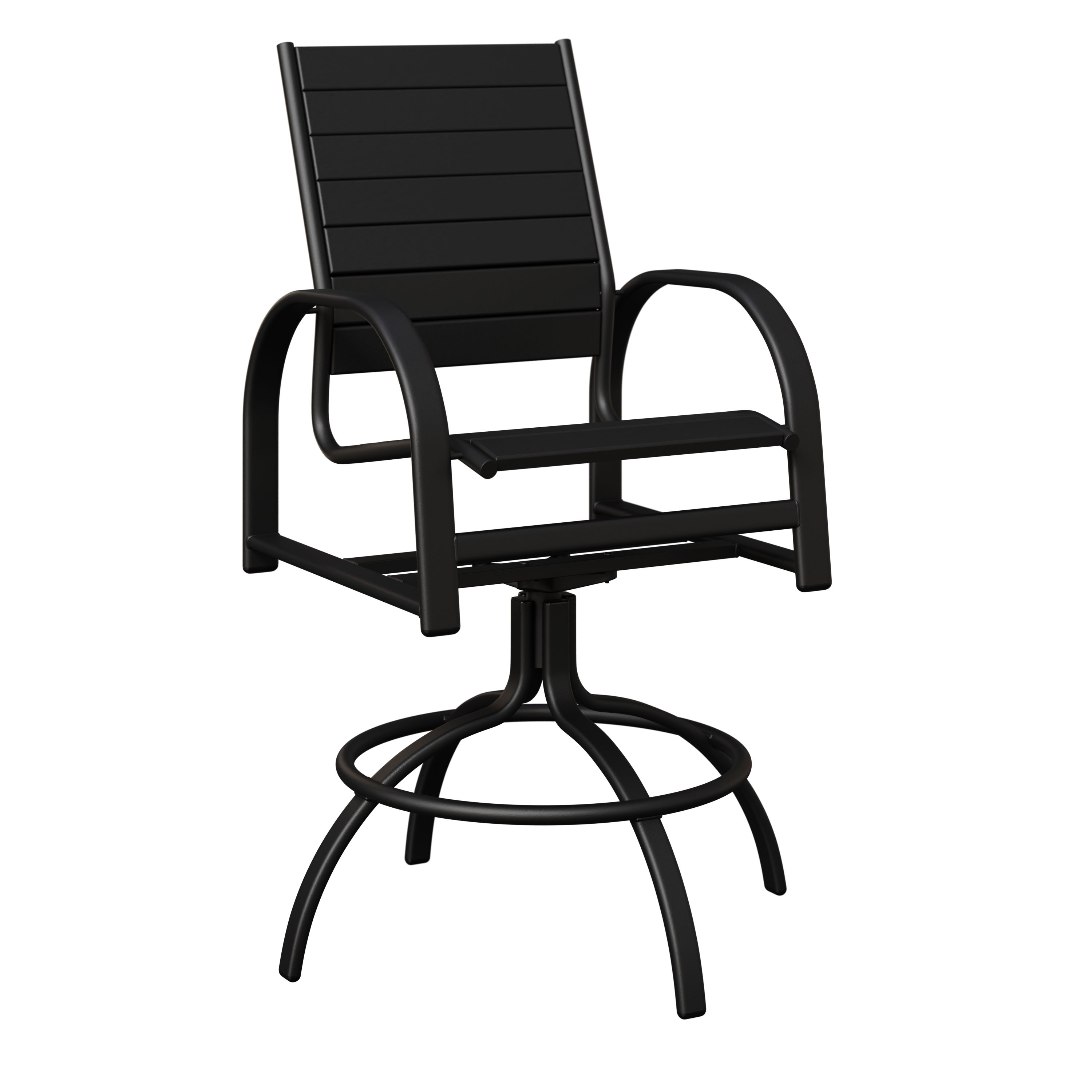 Murphy Aluminum+Poly Swivel Bar Chair by Berlin Gardens - 191-MSBP - Black, Black Murphy Aluminum+Poly Swivel Bar Chair by Berlin Gardens - 191-MSBP - 191-MSBP