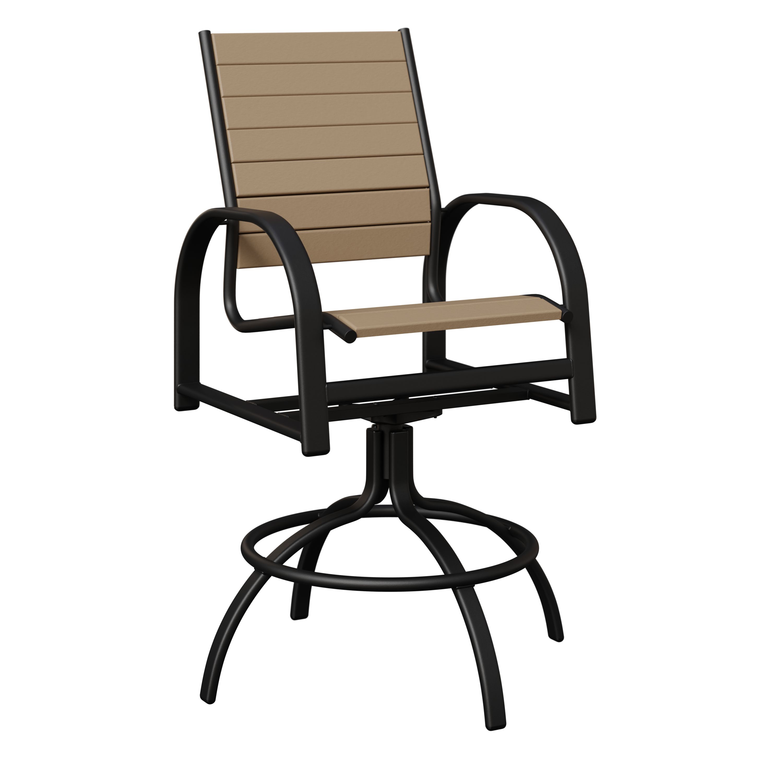 Murphy Aluminum+Poly Swivel Bar Chair by Berlin Gardens - 191-MSBP - Black, Weatherwood Murphy Aluminum+Poly Swivel Bar Chair by Berlin Gardens - 191-MSBP - 191-MSBP