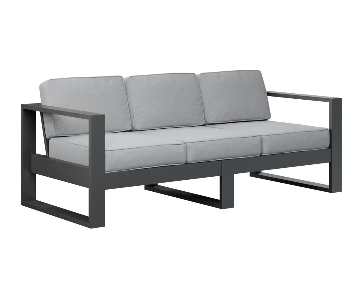 Nordic Sofa by Berlin Gardens - MGP Black, Canvas Granite Nordic Sofa by Berlin Gardens - 191-NS7424