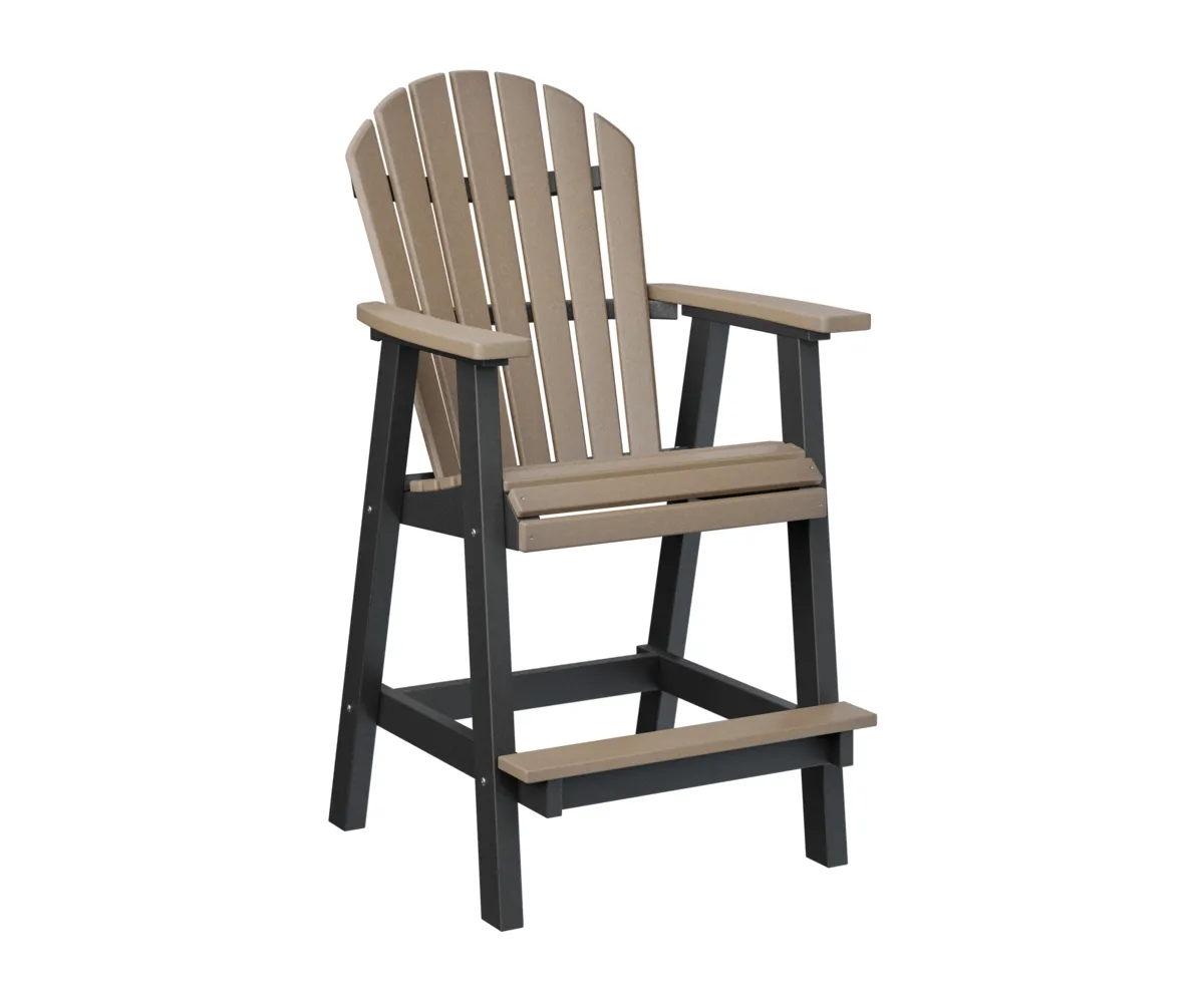 Comfo Back Bar Chair by Berlin Gardens - Weatherwood, Black Comfo Back Bar Chair by Berlin Gardens - 191-PEBC2135