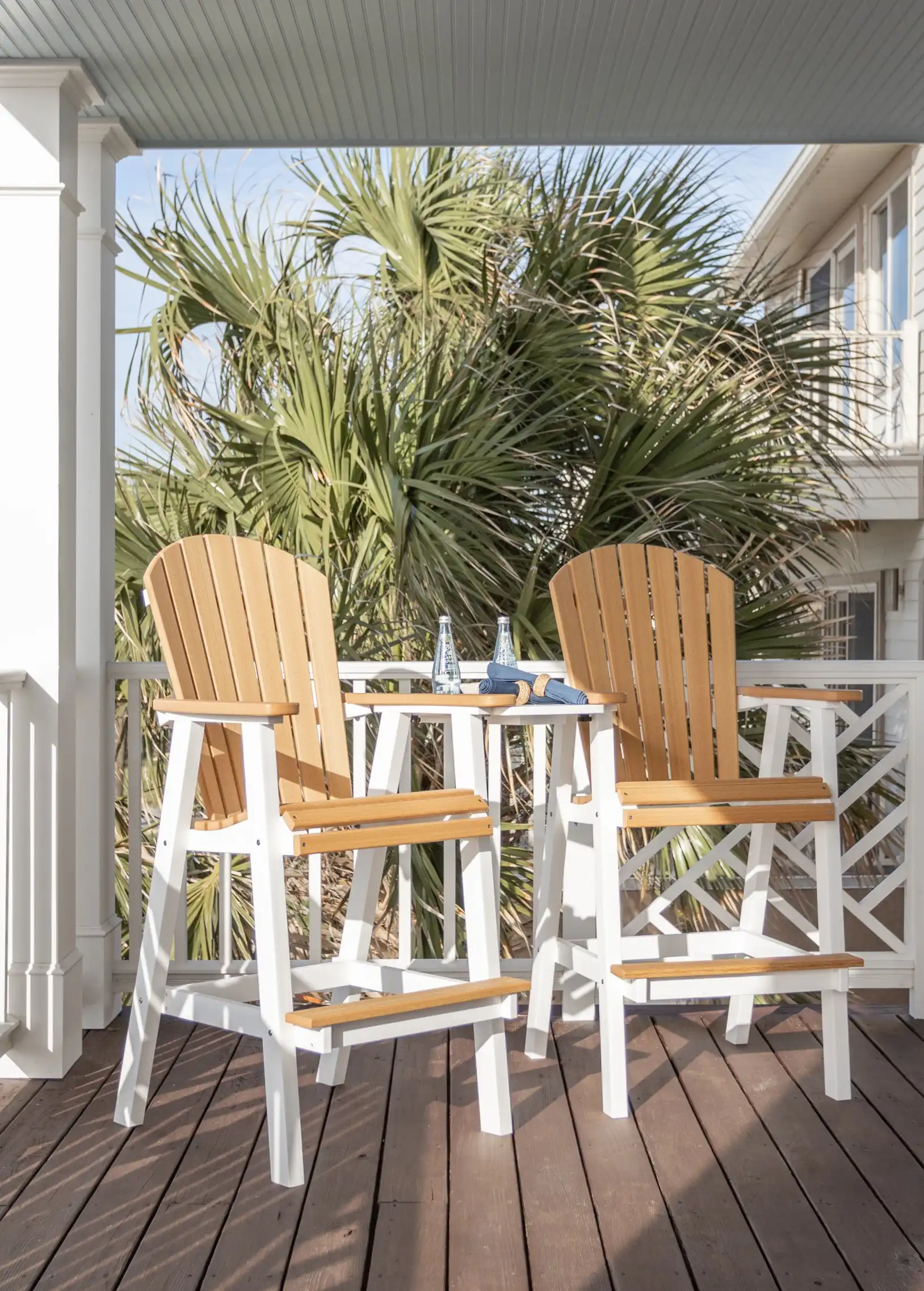 Comfo Back Extra Tall Chair by Berlin Gardens - 191-PEXTC2139 - Natural Teak, White Comfo Back Extra Tall Chair by Berlin Gardens - 191-PEXTC2139 - 191-PEXTC2139