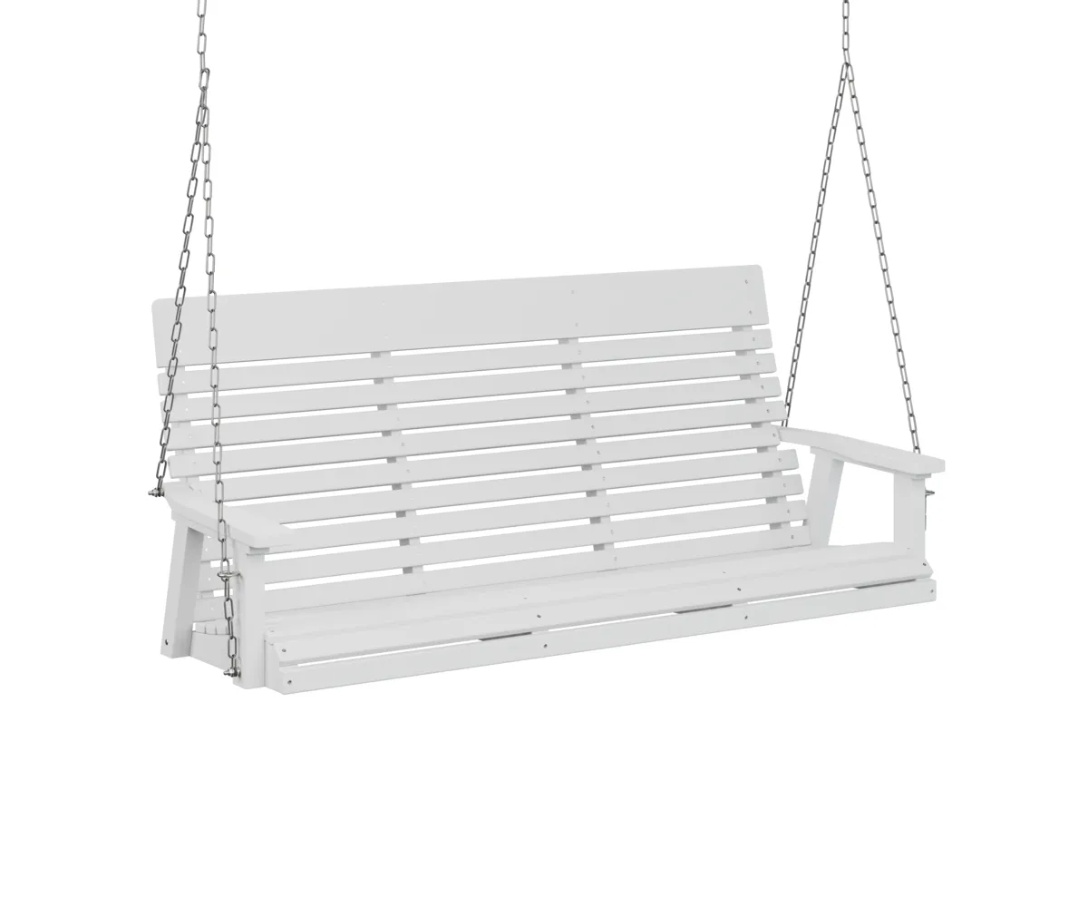 Casual Back Three Seat Swing by Berlin Gardens - White, White Casual Back Three Seat Swing by Berlin Gardens - 191-PLTS6000SS
