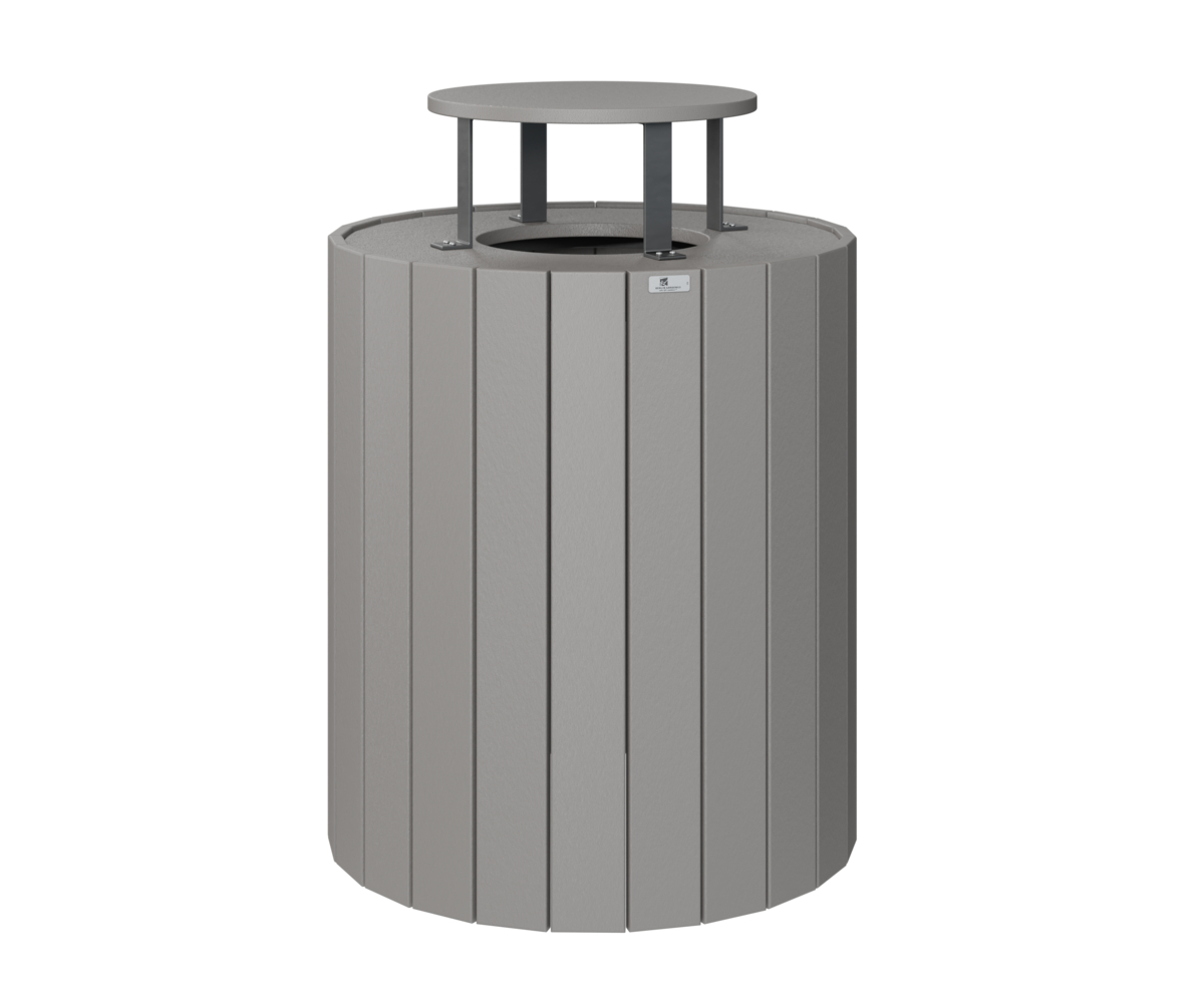Rain Guard for Round Trash Can by Berlin Gardens - 191-RG717 - Light Gray Rain Guard for Round Trash Can by Berlin Gardens - 191-RG717 - 191-RG717