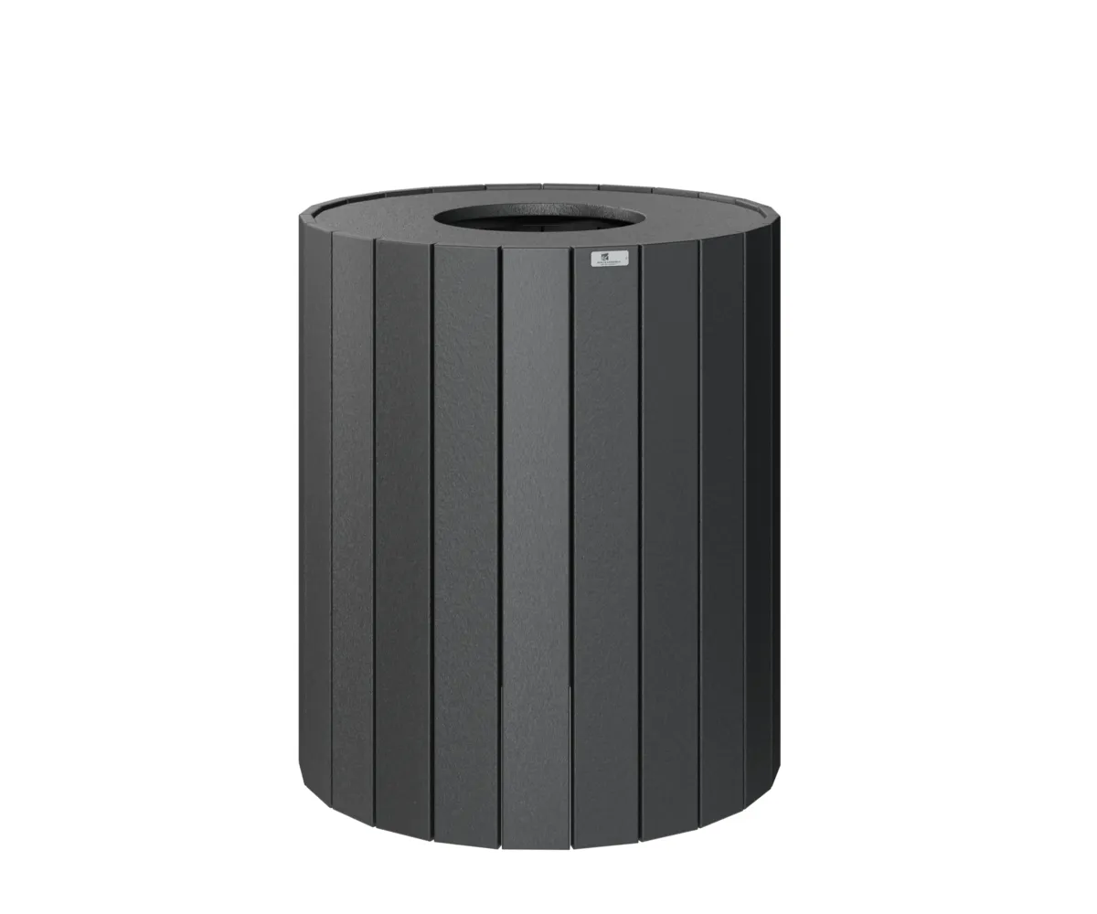 32 Gal Round Trash Can by Berlin Gardens - Black 32 Gal Round Trash Can by Berlin Gardens - 191-RTC32