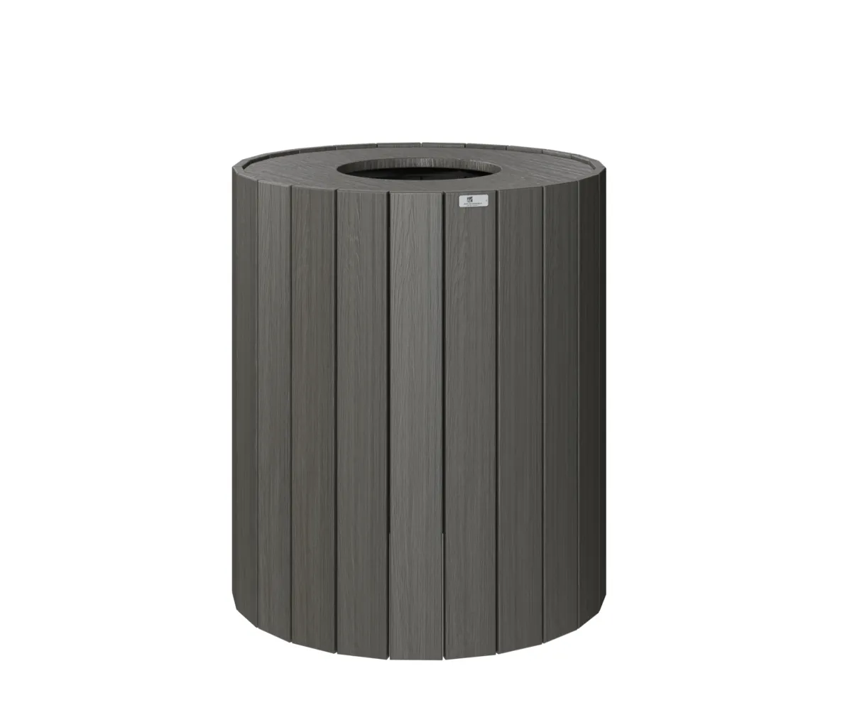 32 Gal Round Trash Can by Berlin Gardens - Coastal Gray 32 Gal Round Trash Can by Berlin Gardens - 191-RTC32