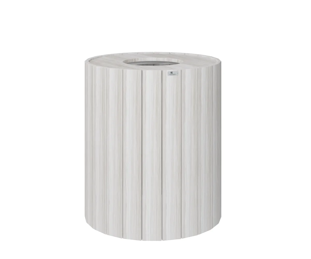 32 Gal Round Trash Can by Berlin Gardens - Seashell 32 Gal Round Trash Can by Berlin Gardens - 191-RTC32