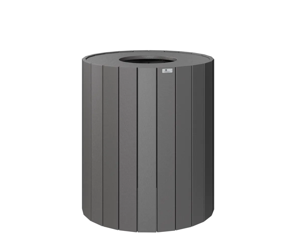 32 Gal Round Trash Can by Berlin Gardens - Smoke Gray 32 Gal Round Trash Can by Berlin Gardens - 191-RTC32
