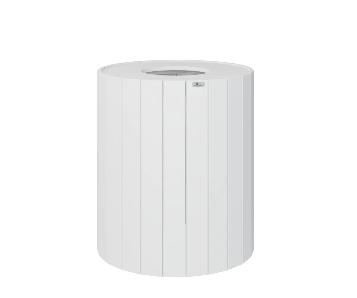 32 Gal Round Trash Can by Berlin Gardens - White 32 Gal Round Trash Can by Berlin Gardens - 191-RTC32