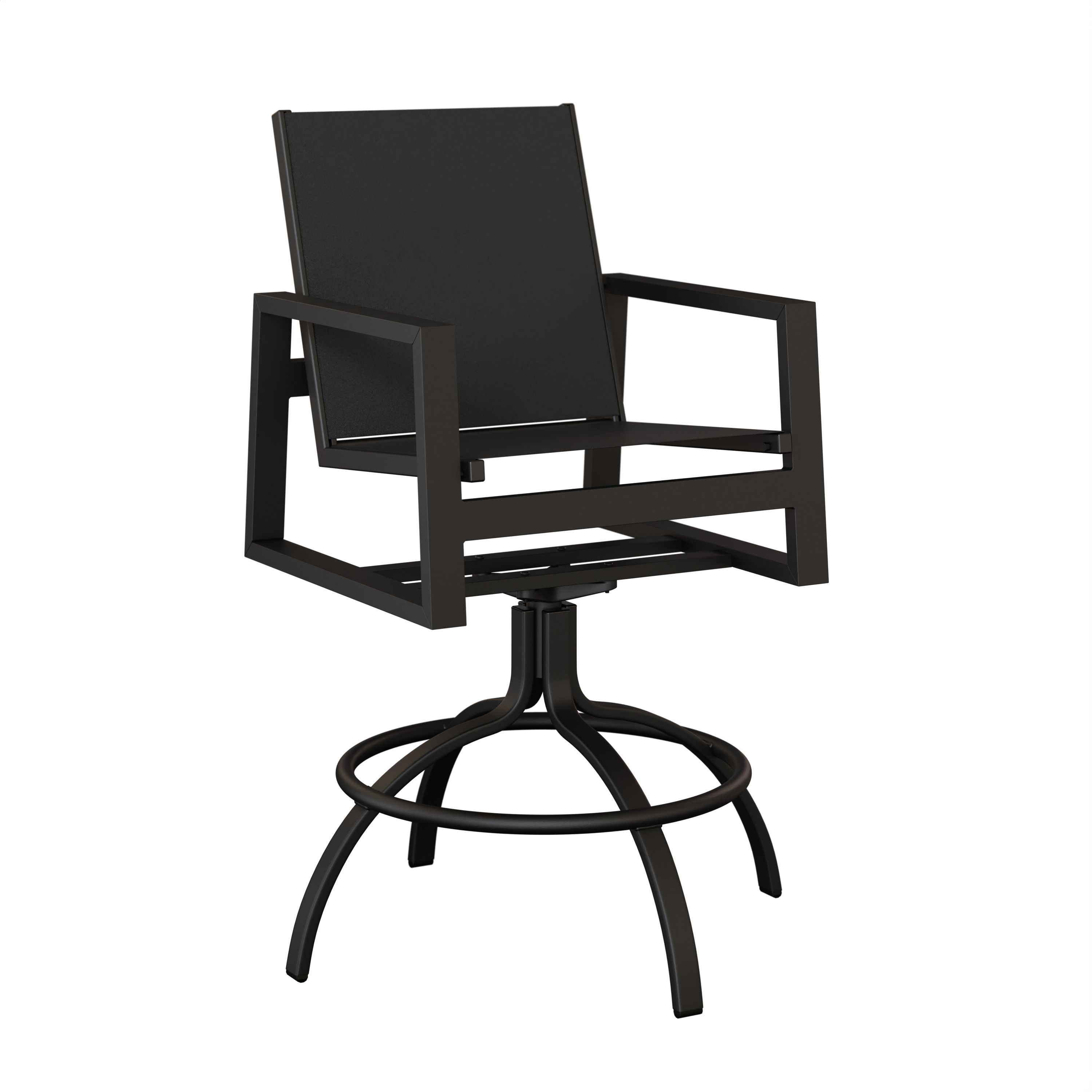 Vida Aluminum+Sling Swivel Bar Chair by Berlin Gardens - 191-VSBS - Black, Augustine Ebony, None Vida Aluminum+Sling Swivel Bar Chair by Berlin Gardens - 191-VSBS - 191-VSBS