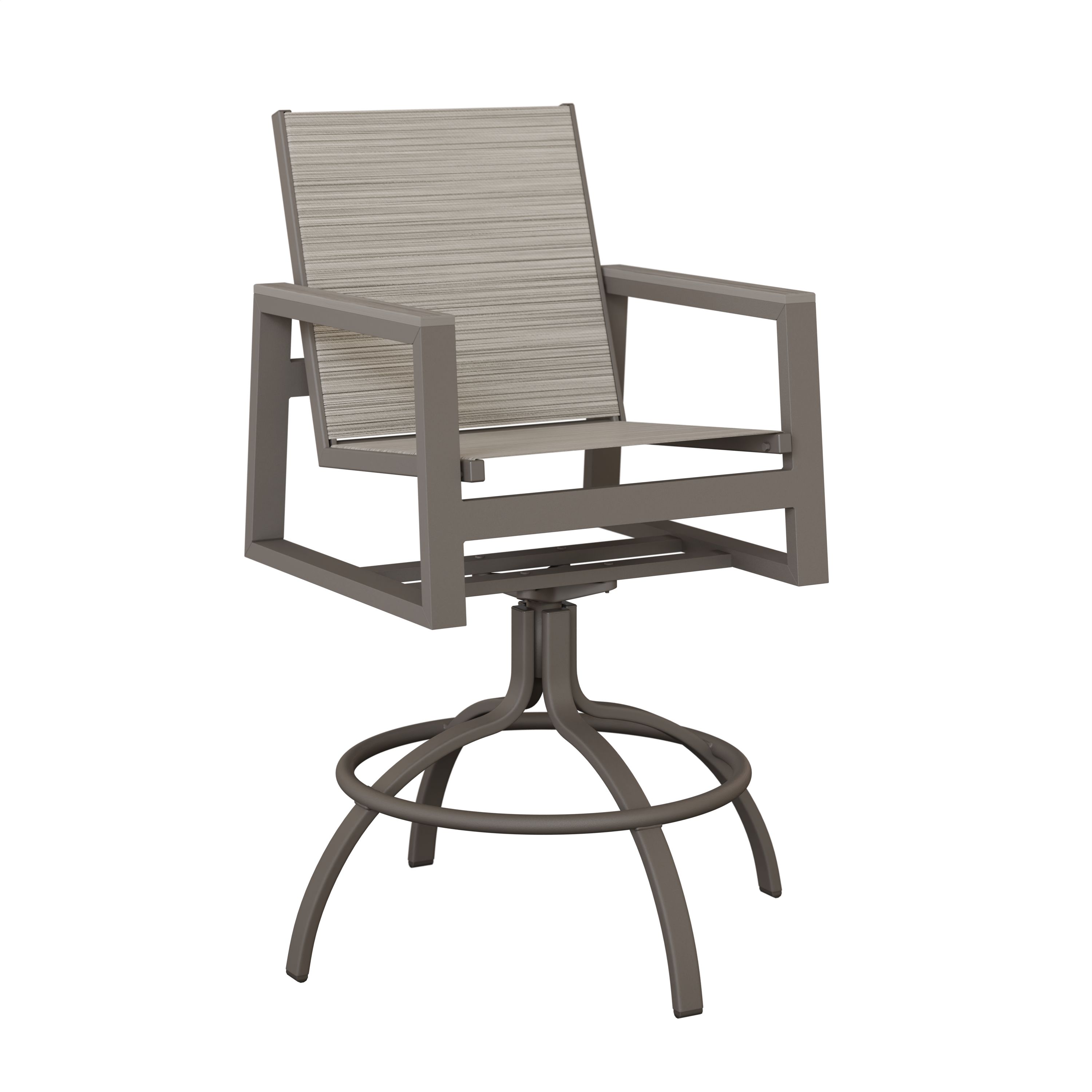Vida Aluminum+Sling Swivel Bar Chair by Berlin Gardens - 191-VSBS - Graphite, Kozo Fossil, Driftwood Gray Vida Aluminum+Sling Swivel Bar Chair by Berlin Gardens - 191-VSBS - 191-VSBS