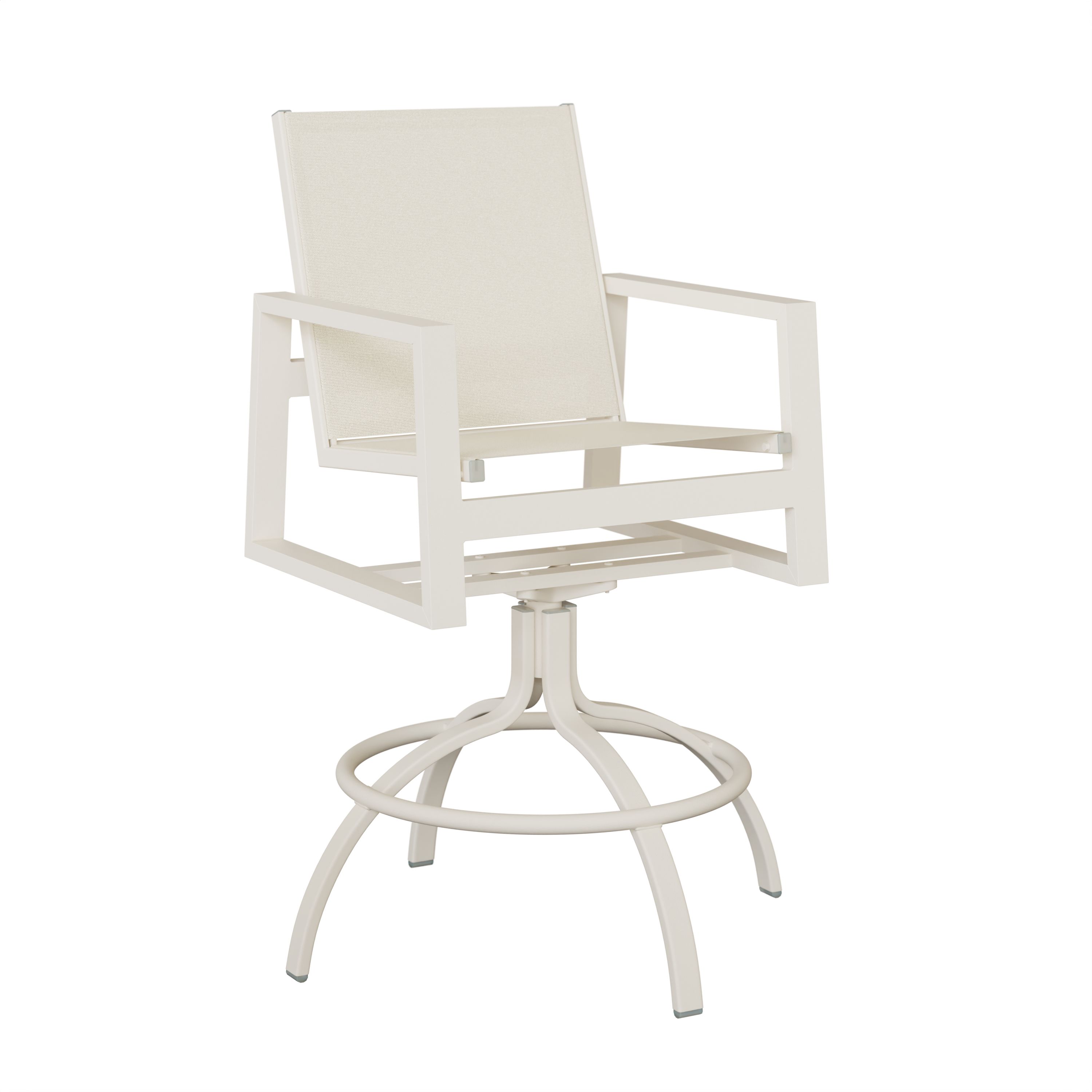 Vida Aluminum+Sling Swivel Bar Chair by Berlin Gardens - 191-VSBS - White, Sailing Salt, None Vida Aluminum+Sling Swivel Bar Chair by Berlin Gardens - 191-VSBS - 191-VSBS
