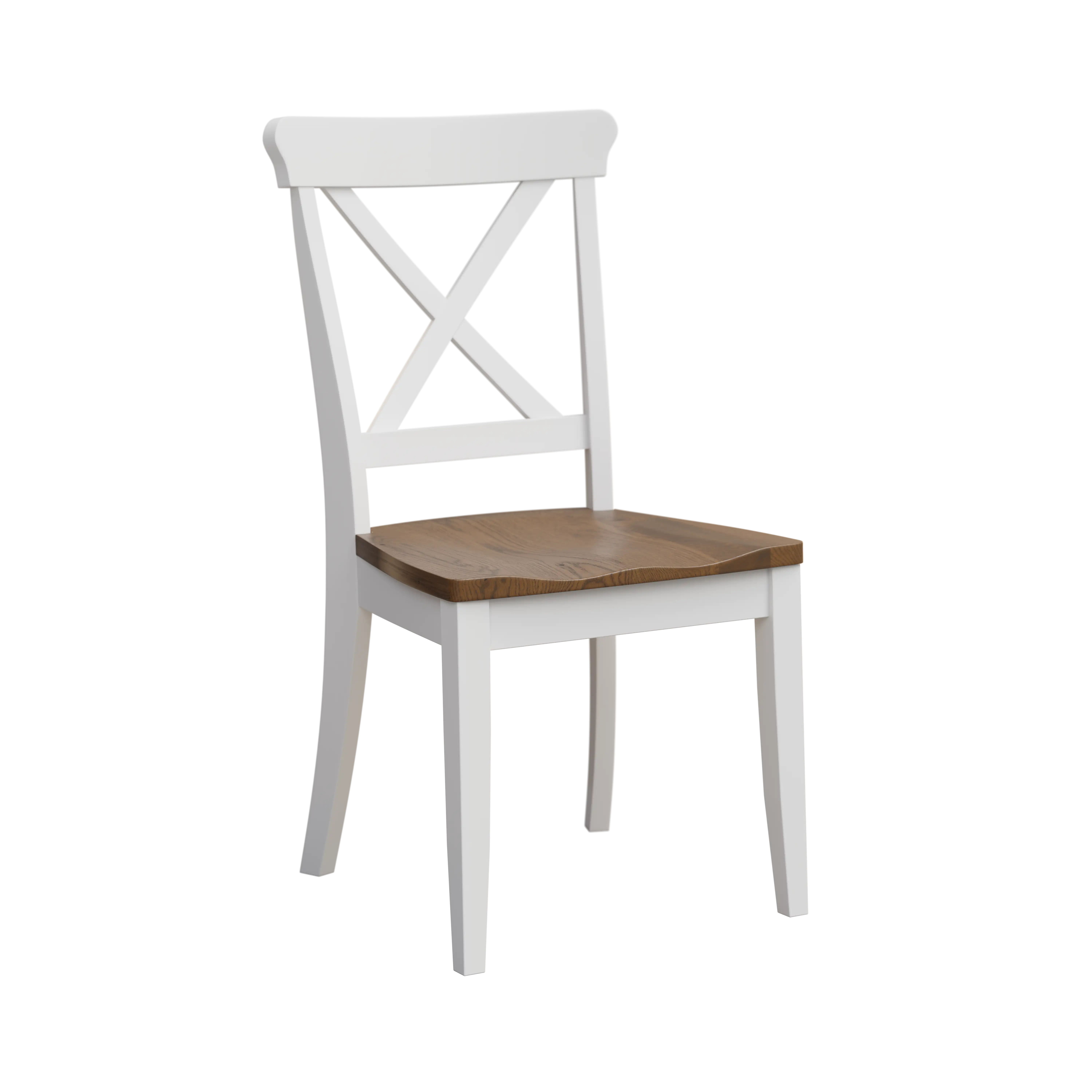 Amish Clayton Solid Hardwood Dining Side Chair - yes, Rustic White Oak, Lightbrown, Brown Maple, White Paint, , Amish Clayton Solid Hardwood Dining Side Chair - 281-035-ZPZ