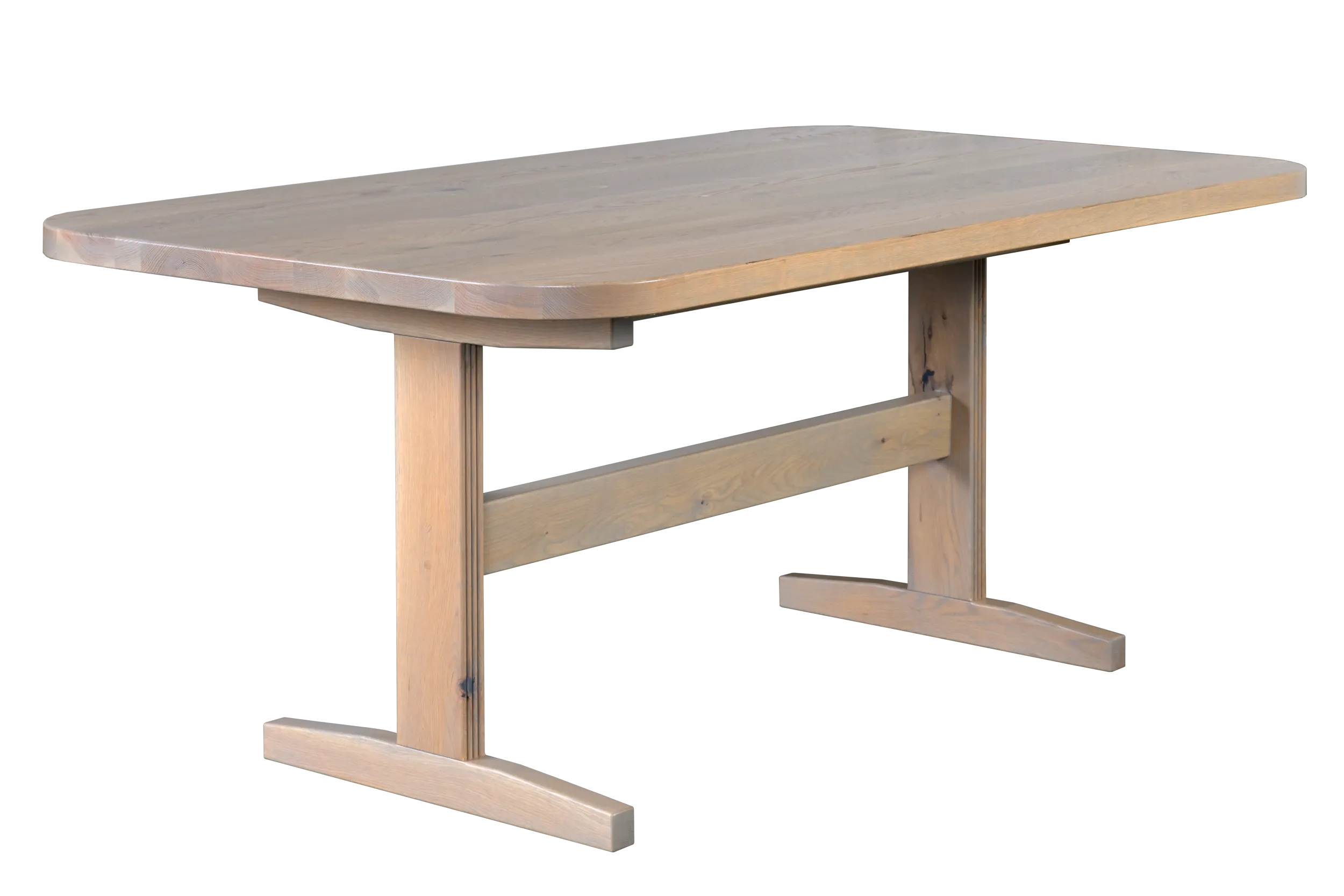 Amish Provence Solid Hardwood Dining Table - No, , 42'' x 72'' x 30'' Solid Top, , , , , Rustic White Oak, Seashell Amish Provence Solid Hardwood Dining Table - 281-422-QXYIB
