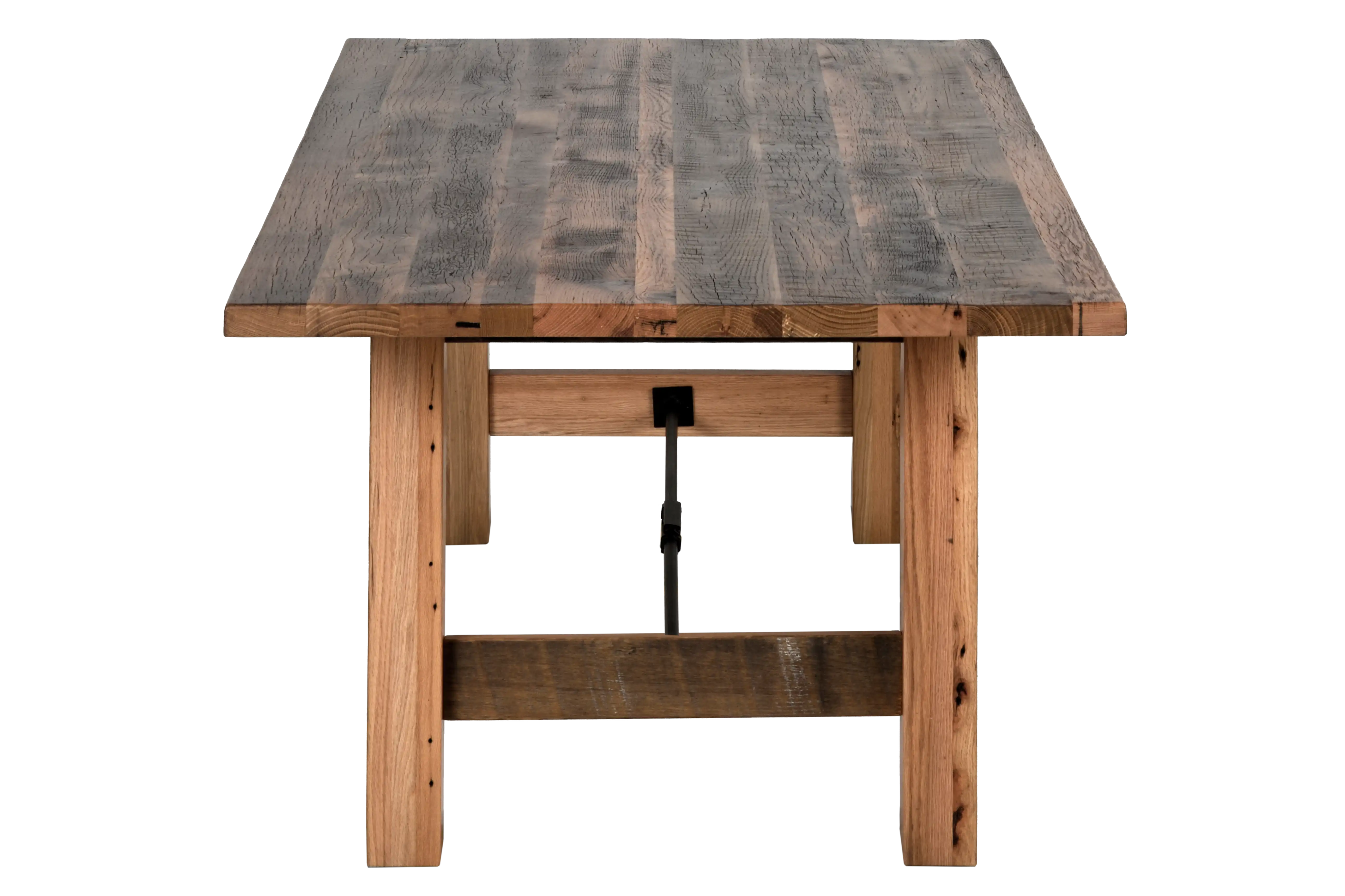 Amish Cleveland Solid Hardwood Dining Table - No, , 42'' x 96'' x 30'' Solid Top, , , , , Barnwood, Clear Amish Cleveland Solid Hardwood Dining Table - 281-461-QXYIB