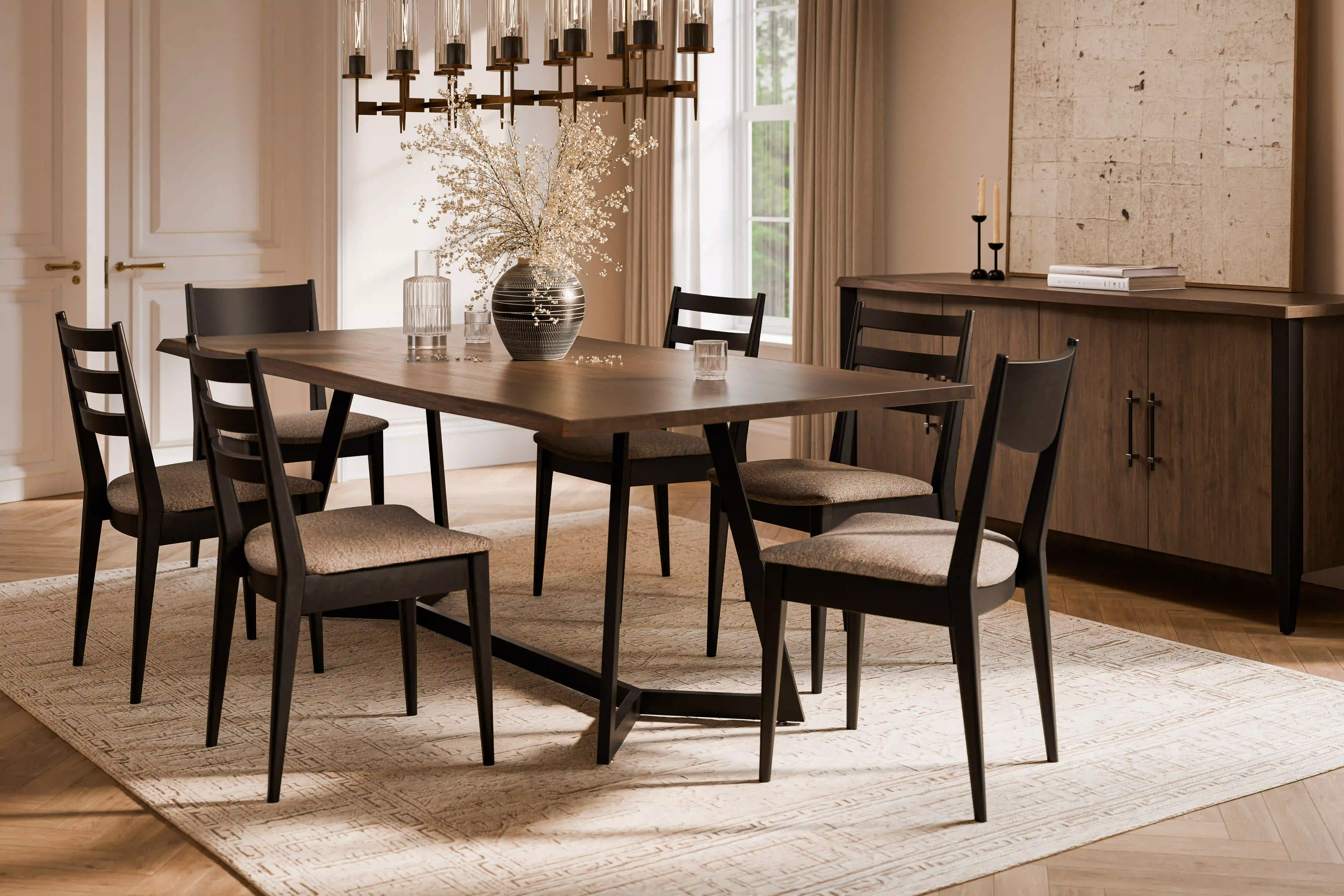 Amish Uptown Solid Hardwood Dining Server - No, , , , , Brown Maple, FC24427 Shadow, Black Pulls, 478-160-MBBG Amish Uptown Solid Hardwood Dining Server - 281-478-055667