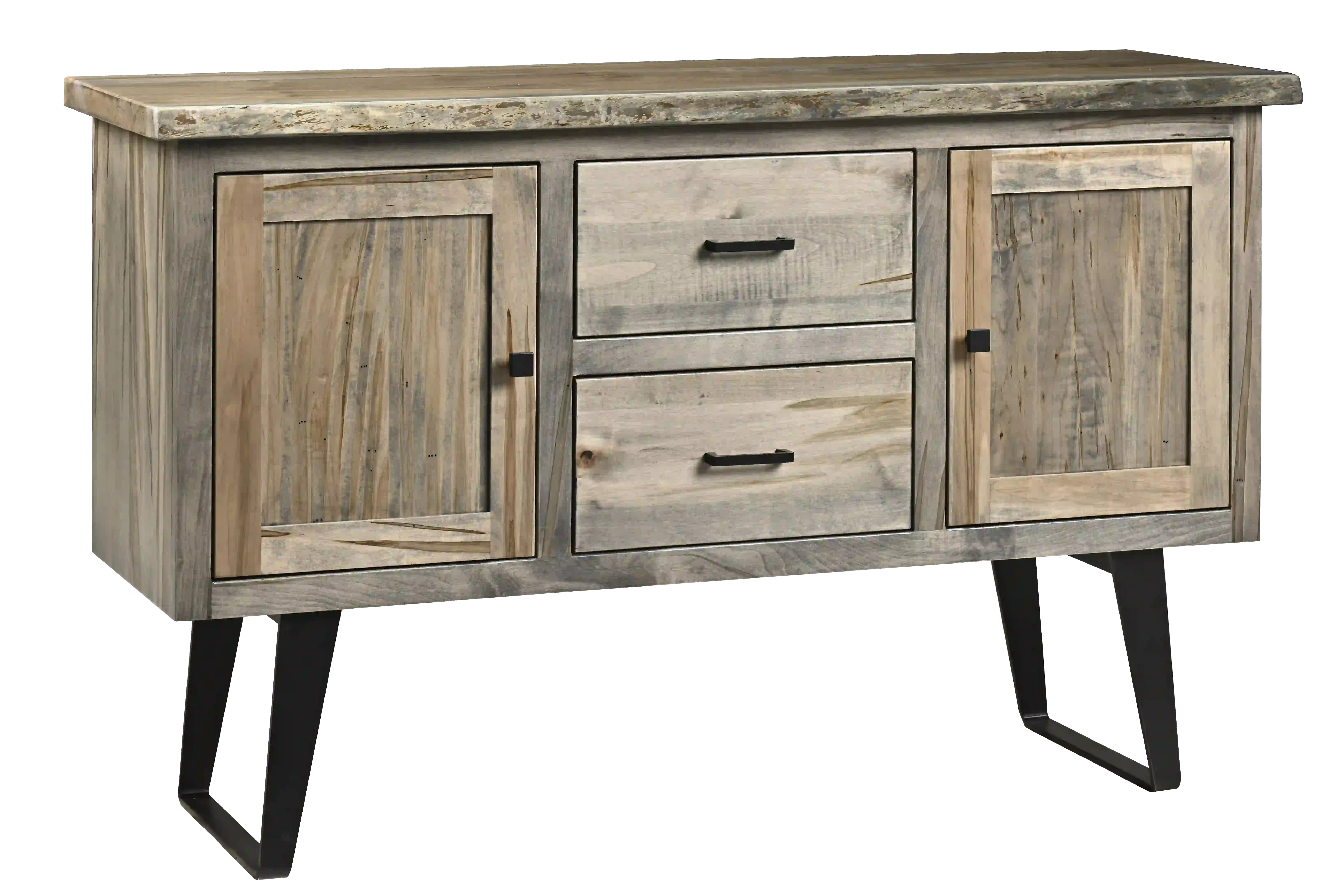 Amish Ashford Live Edge Solid Hardwood Dining Server - No, , , , , Wormy Maple, FC47872 Bel Air, Black Knobs, 845-MB, Black Pulls, 177-96-MB Amish Ashford Live Edge Solid Hardwood Dining Server - 281-490-694293