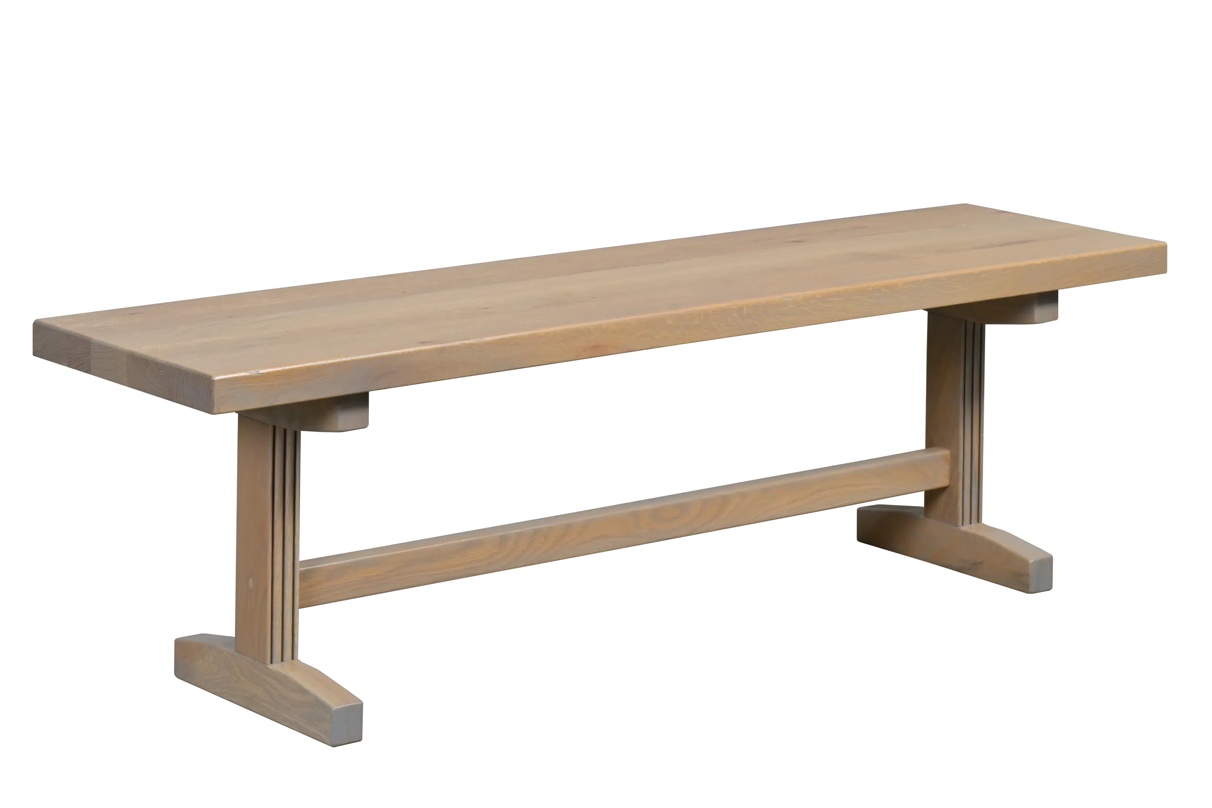 Amish Provence Solid Hardwood Dining Bench - No, , 60", , , , , Rustic White Oak, Seashell Amish Provence Solid Hardwood Dining Bench - 281-509-YBKZE