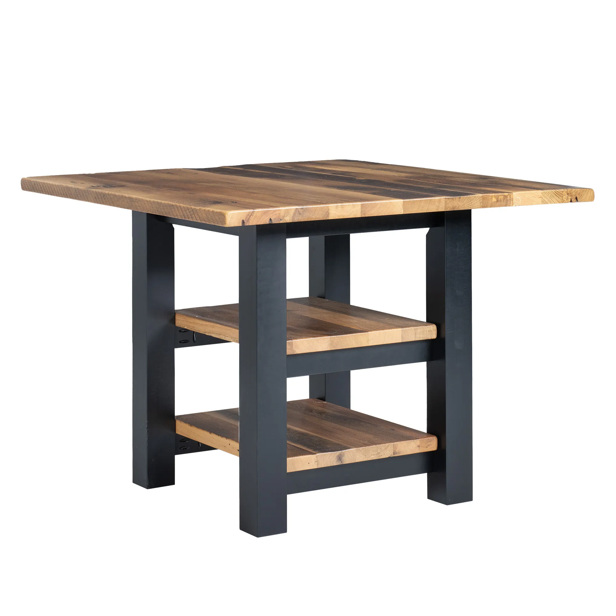 Amish Franklin Solid Hardwood Counter-Height Dining Table - Yes, 48'' x 48'' x 36'' Solid Top, , Brown Maple, FC11047 Ebony, Barnwood, Clear, , Amish Franklin Solid Hardwood Counter-Height Dining Table - 281-517-QXYIB