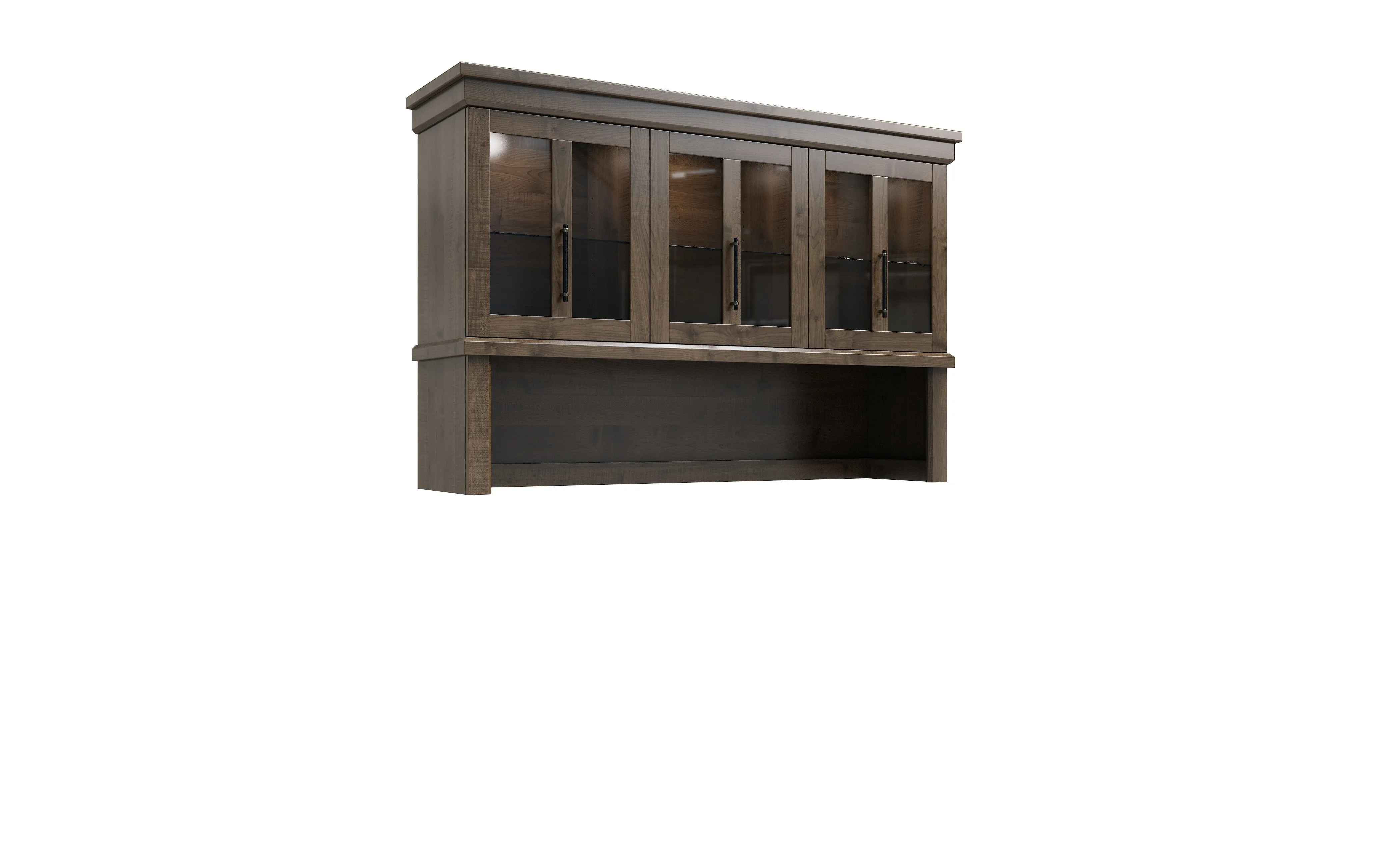 Amish Santorini Solid Hardwood Dining Hutch - No, , , , , Brown Maple, FC32786 Lightbrown, Black Pulls, 5192-MBBG Amish Santorini Solid Hardwood Dining Hutch - 281-518-0542765AL