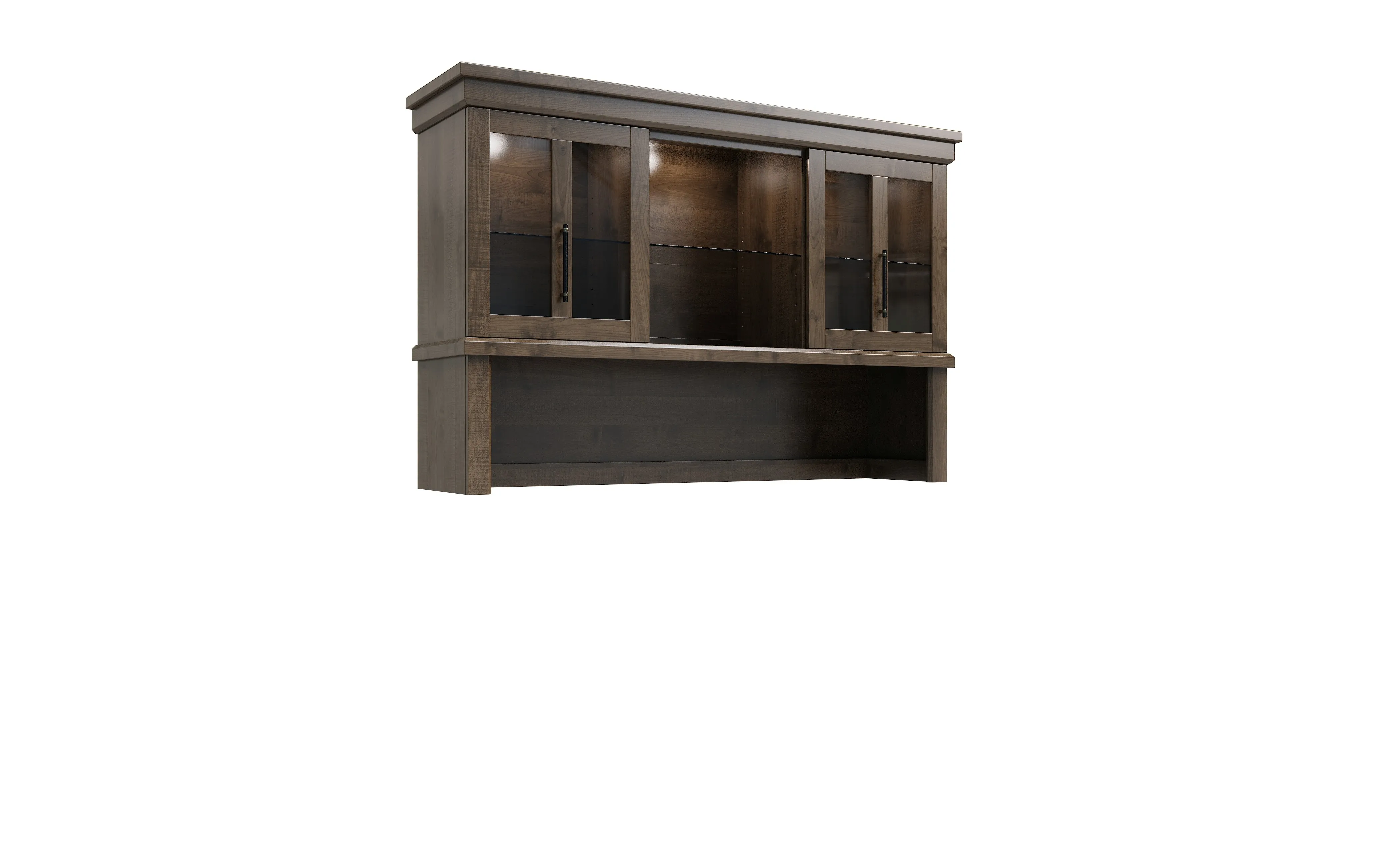 Amish Santorini Solid Hardwood Dining Hutch - No, , , , , Brown Maple, FC32786 Lightbrown, Black Pulls, 5192-MBBG Amish Santorini Solid Hardwood Dining Hutch - 281-518-0542765AL