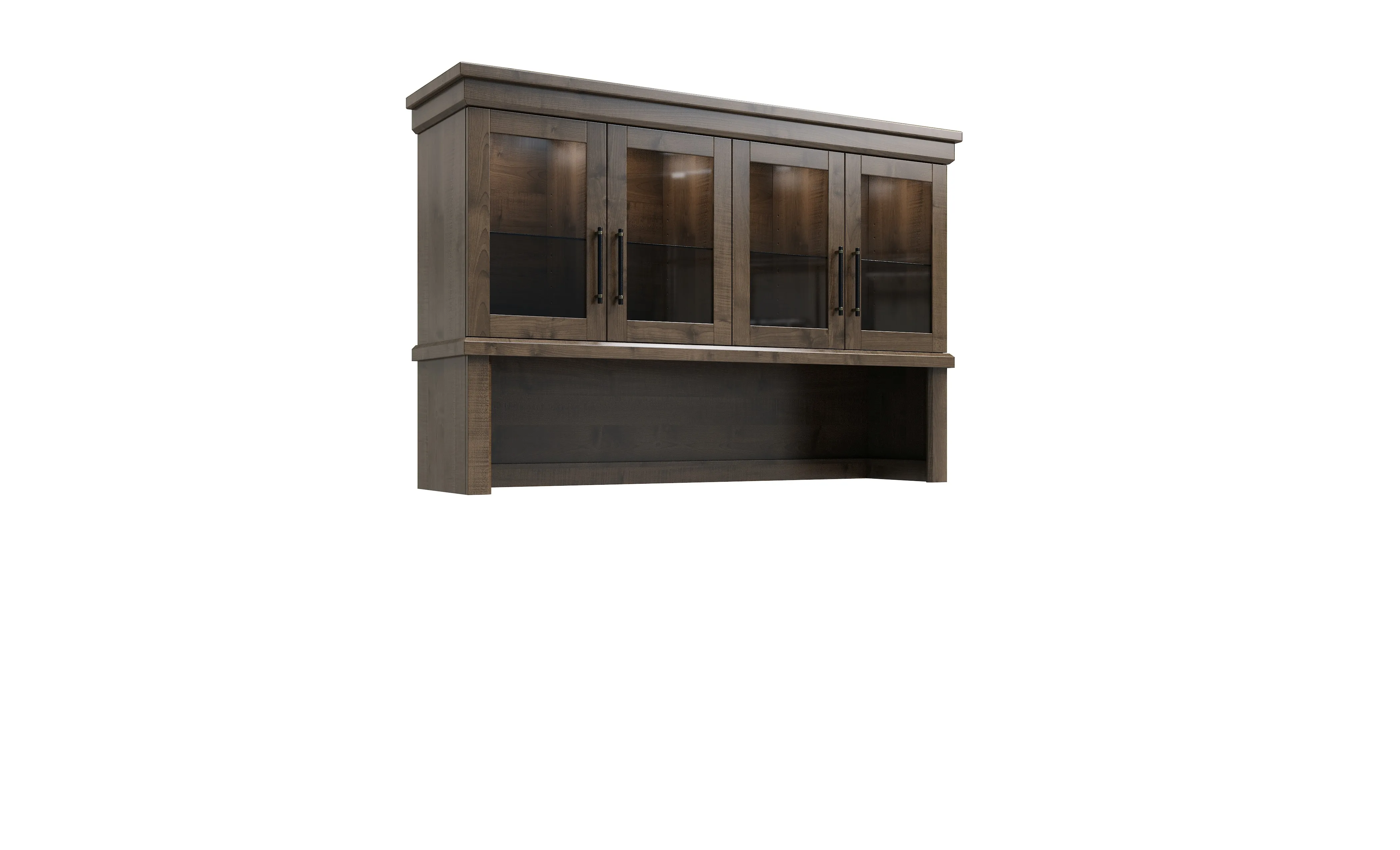 Amish Santorini Solid Hardwood Dining Hutch - No, , , , , Brown Maple, FC32786 Lightbrown, Black Pulls, 5192-MBBG Amish Santorini Solid Hardwood Dining Hutch - 281-518-0542765AL