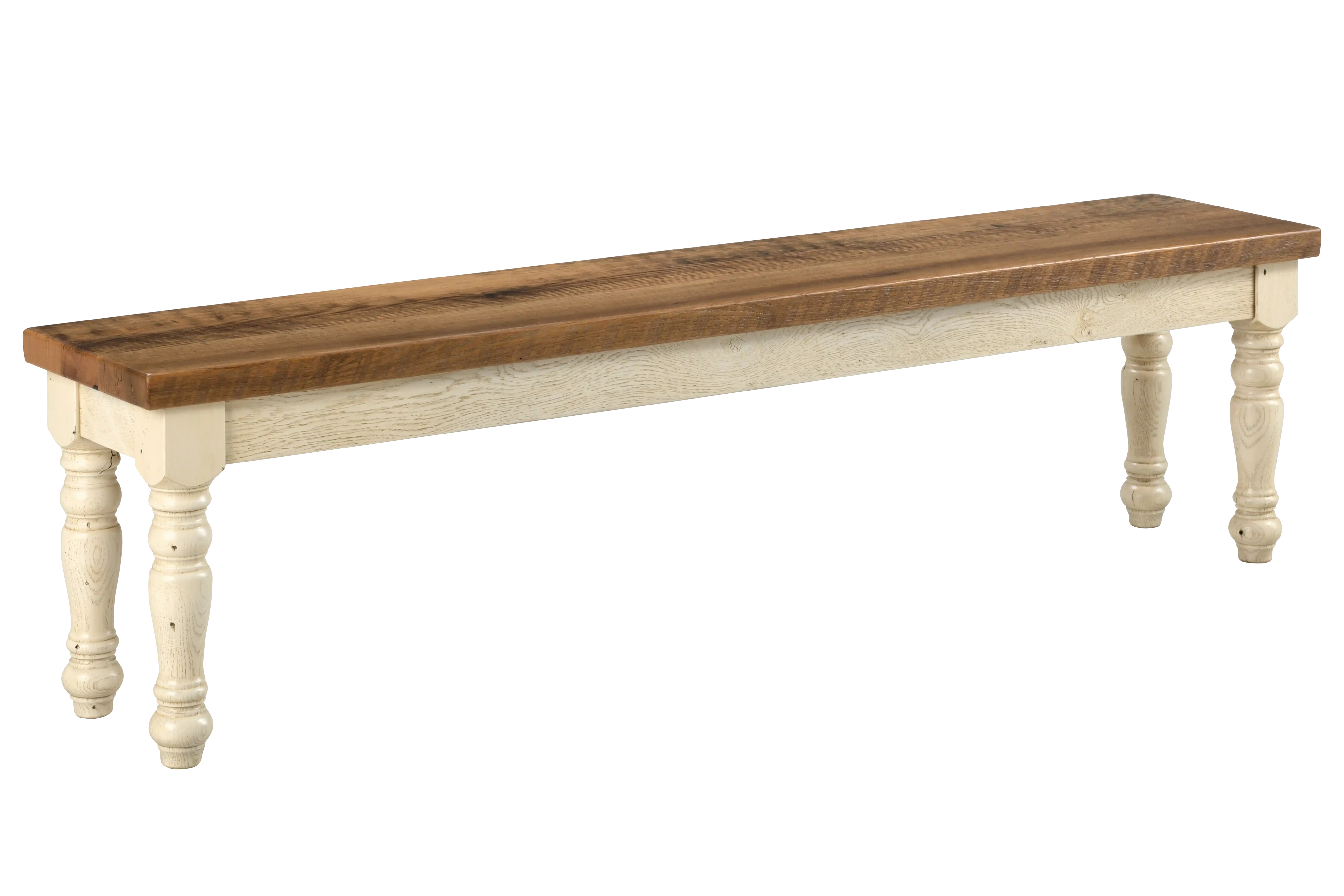 Amish Farmhouse Solid Hardwood Dining Bench - Yes, 69'', , Barnwood, Pearl, Barnwood, Clear, , Amish Farmhouse Solid Hardwood Dining Bench - 281-556-YBKZE