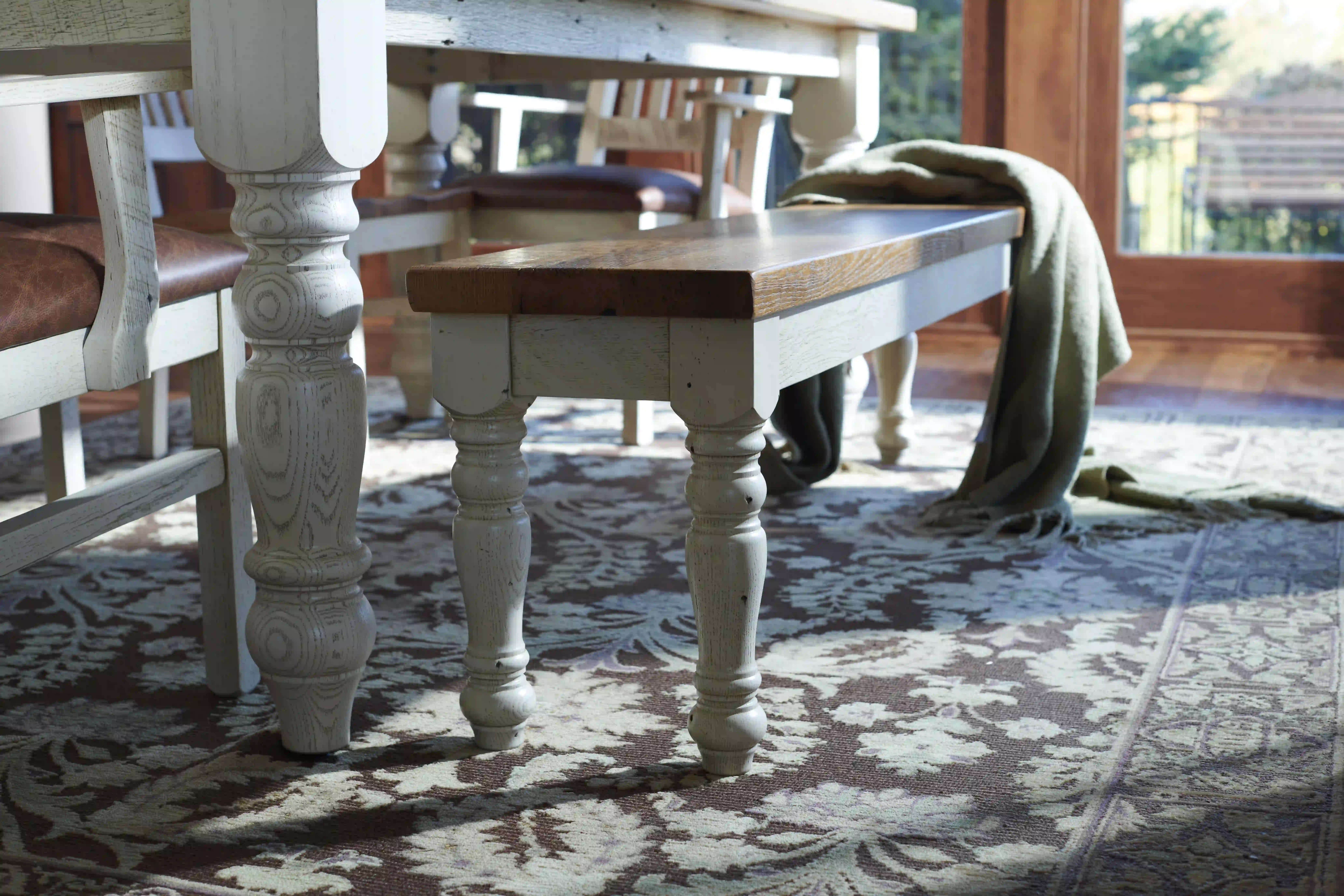 Amish Farmhouse Solid Hardwood Dining Bench - Yes, 69'', , Barnwood, Pearl, Barnwood, Clear, , Amish Farmhouse Solid Hardwood Dining Bench - 281-556-YBKZE