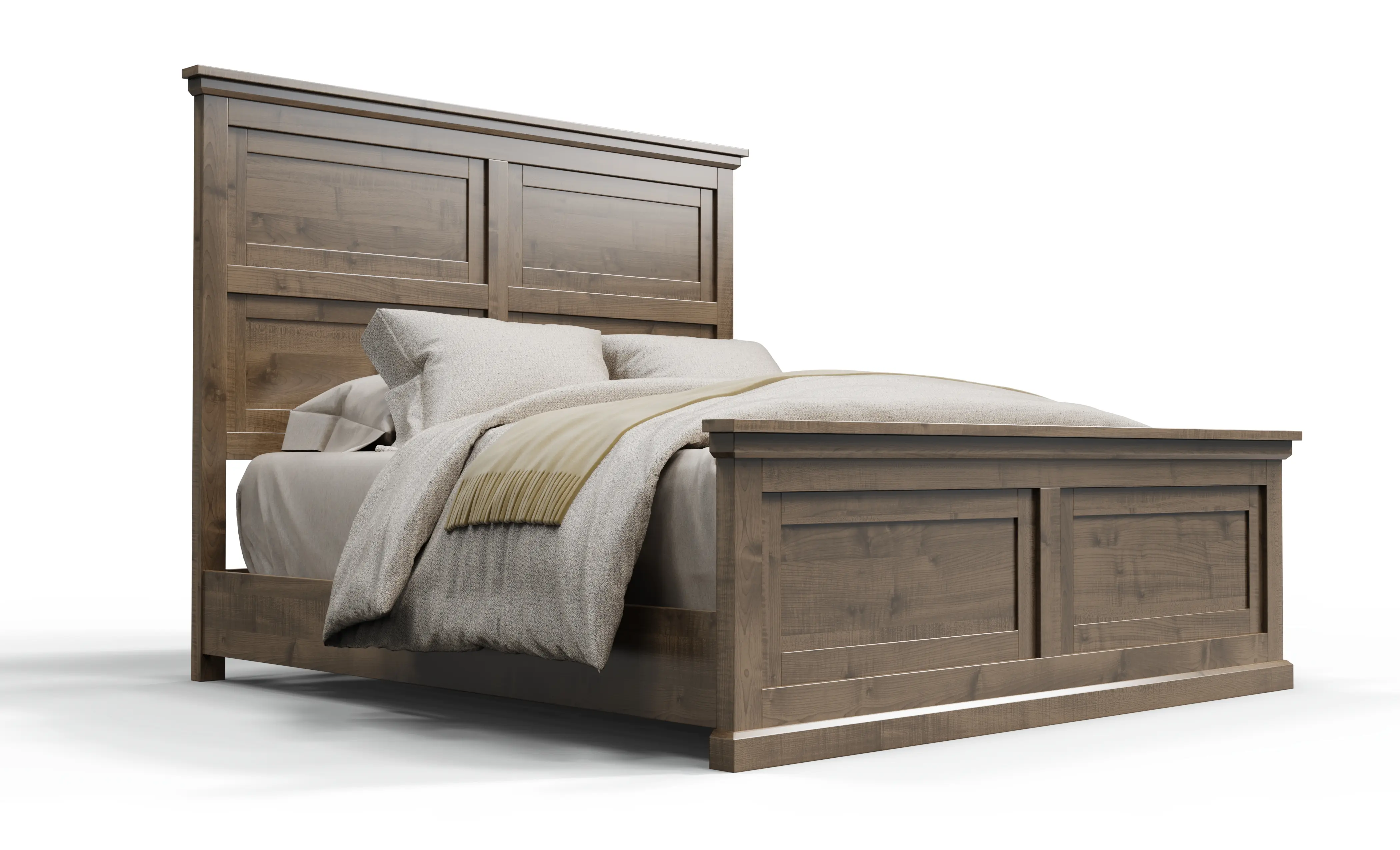 Amish Santorini Solid Hardwood Bedroom Bed - Brown Maple, Lightbrown, King Amish Santorini Solid Hardwood Bedroom Bed - 281-PXKQLOFKF-YBA
