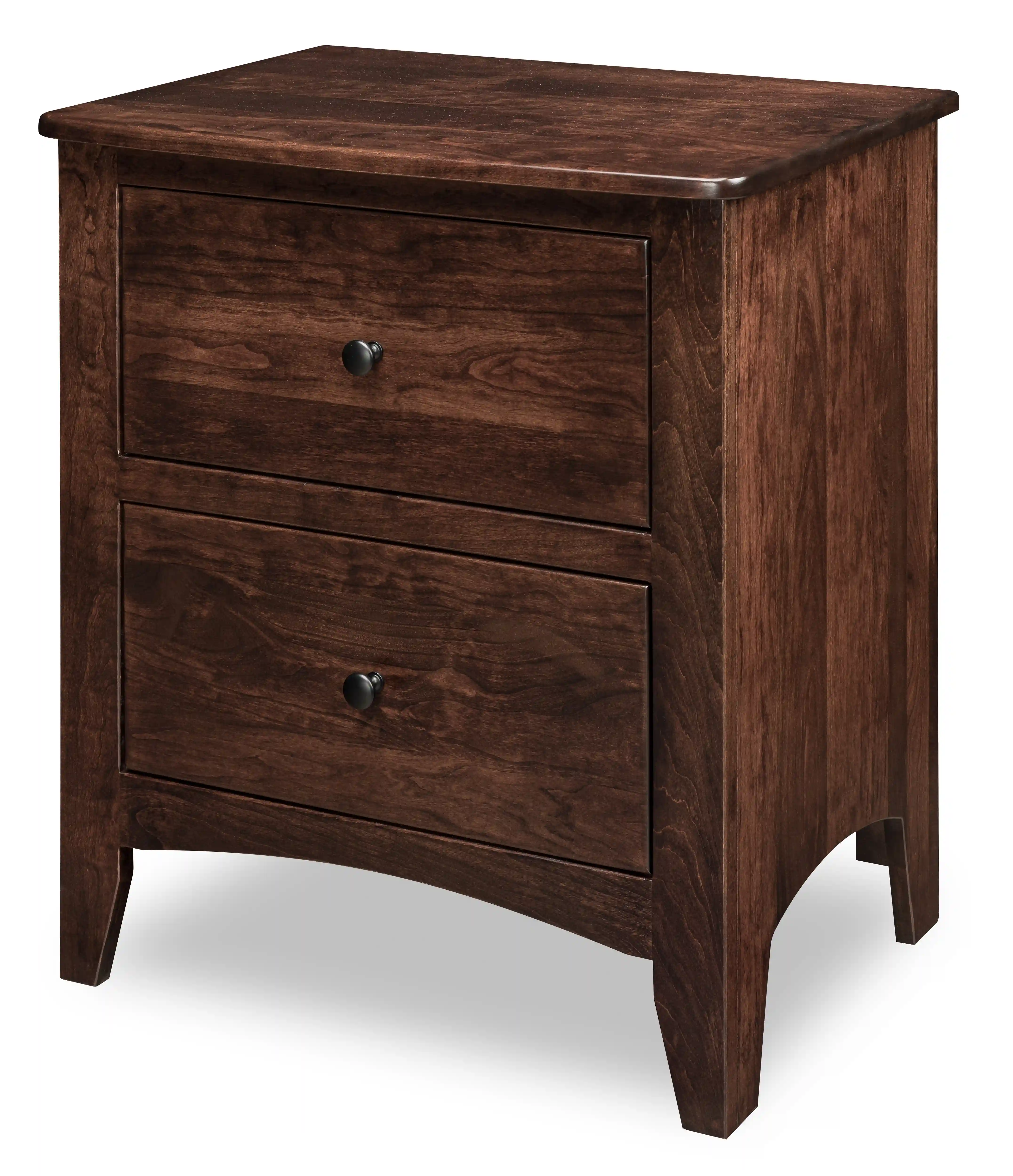 Carlston 2-Drawer Nightstand - No, , , , , Sap Cherry, Manchester, Black Knobs, 53005-FB Carlston 2-Drawer Nightstand - 310-O-344