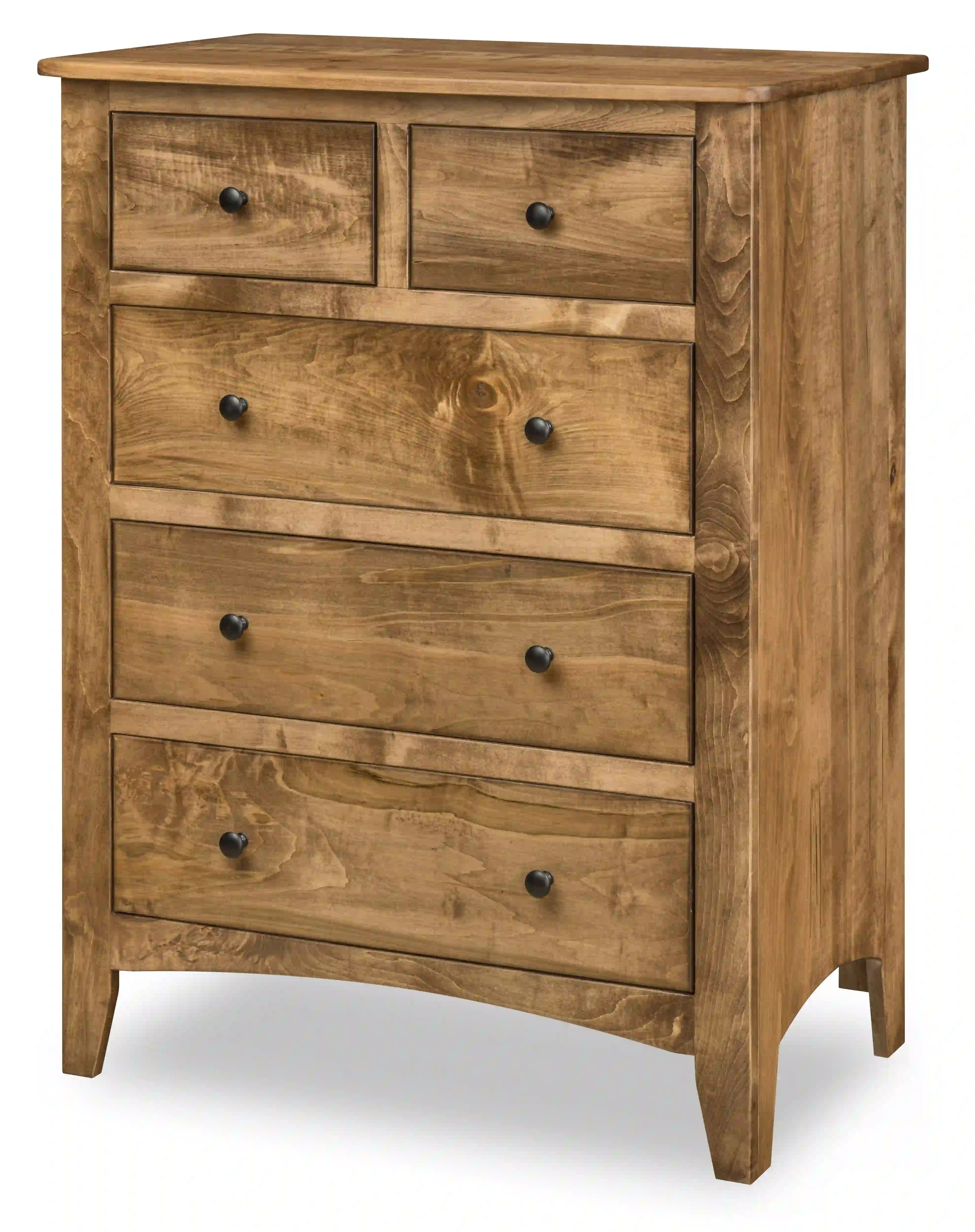 Carlston Chest - No, , , , , Wormy Maple, FC42000 Almond, Black Knobs, 53005-FB, Black Knobs, 53005-FB Carlston Chest - 310-O-35