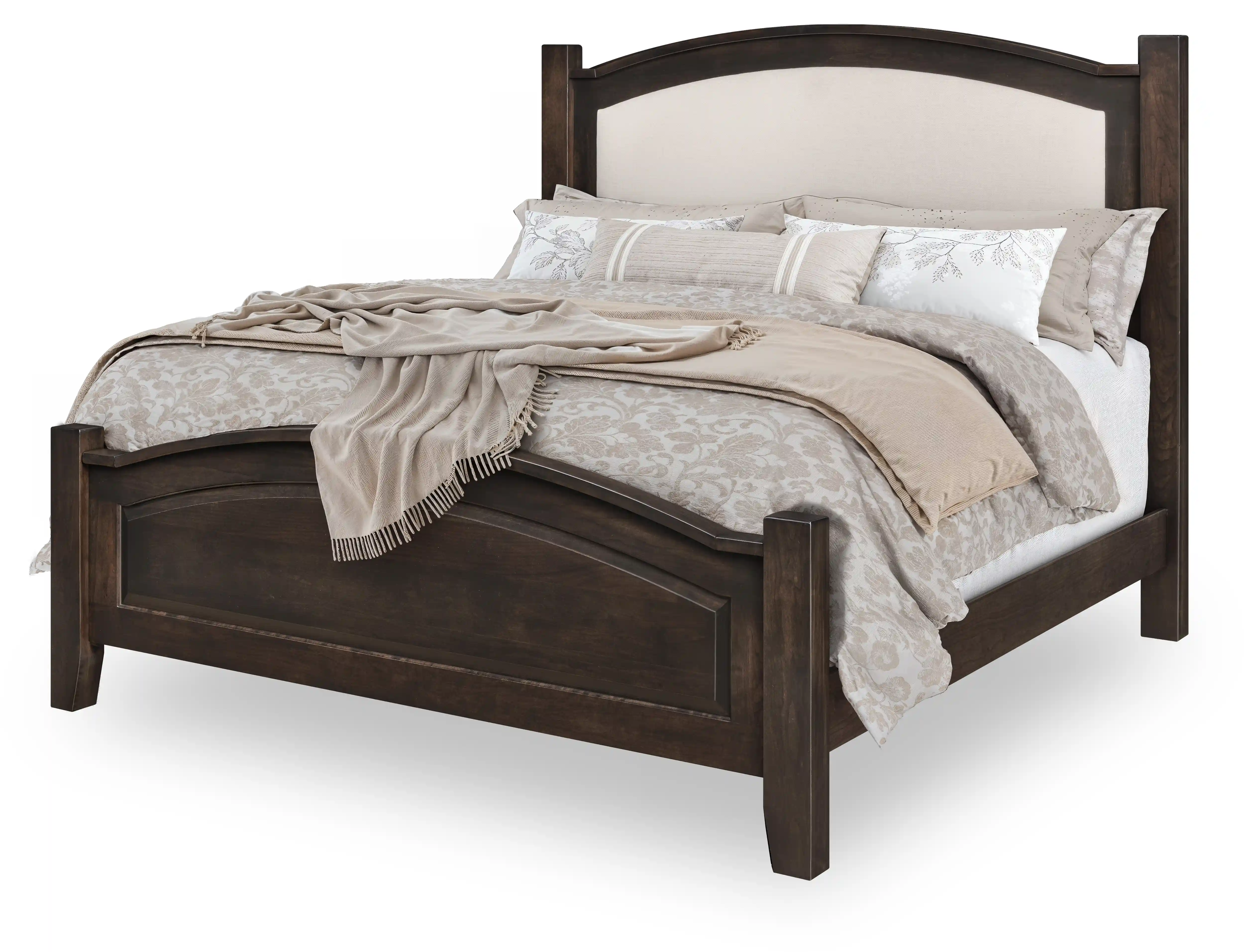 Carlston Royal Fabric Bed - Sap Cherry, Blackened Mocha, King, R1-32 Snow White Carlston Royal Fabric Bed - 310-O-OC-YBA