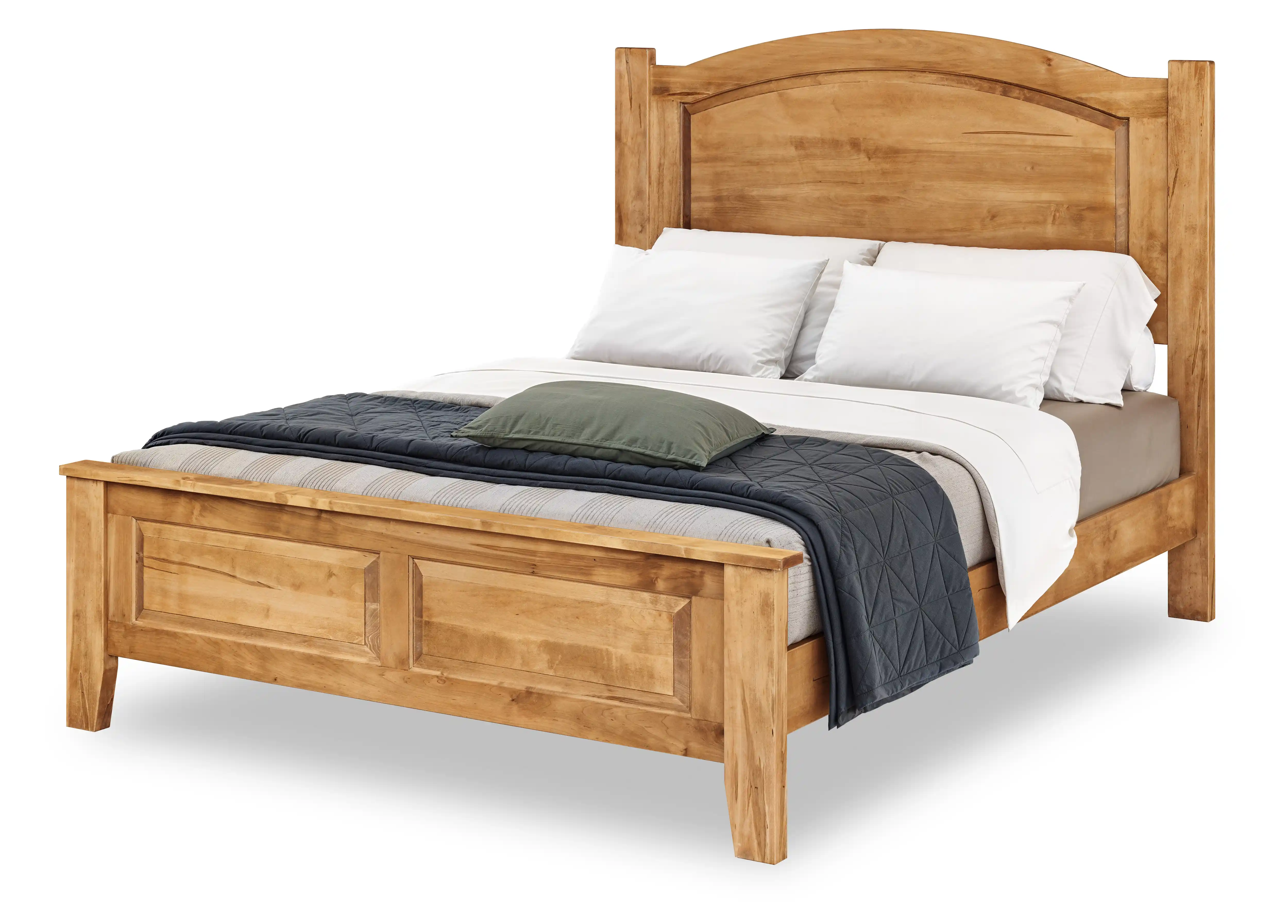 Carlston Bed - Wormy Maple, OCS116 Harvest, Queen with High Footboard Carlston Bed - 310-O-YBA