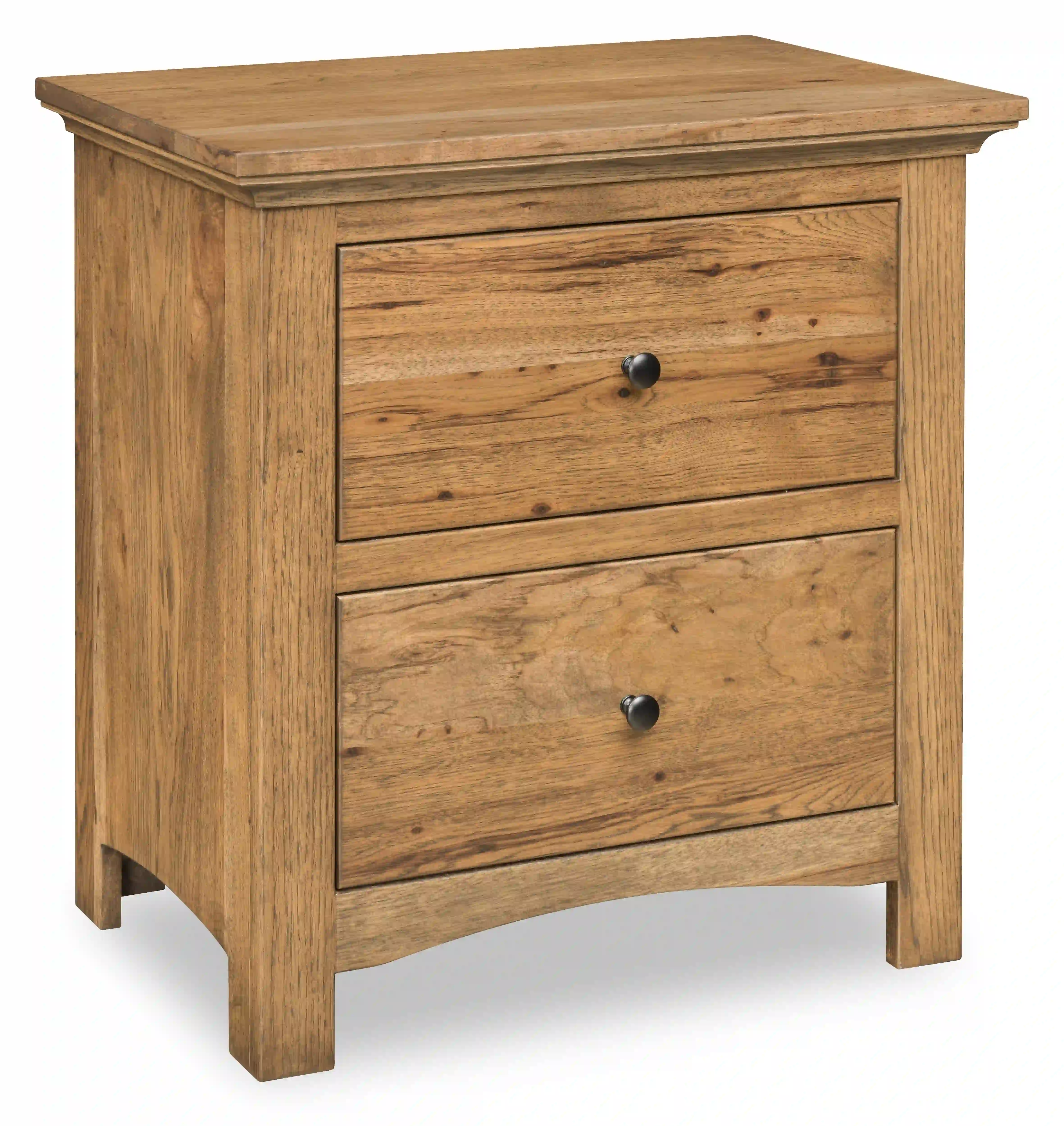 Canton 2-Drawer Nightstand - No, , , , , Rustic Hickory, OCS119 Cappuccino, Black Knobs, 53005-FB Canton 2-Drawer Nightstand - 310-T-344